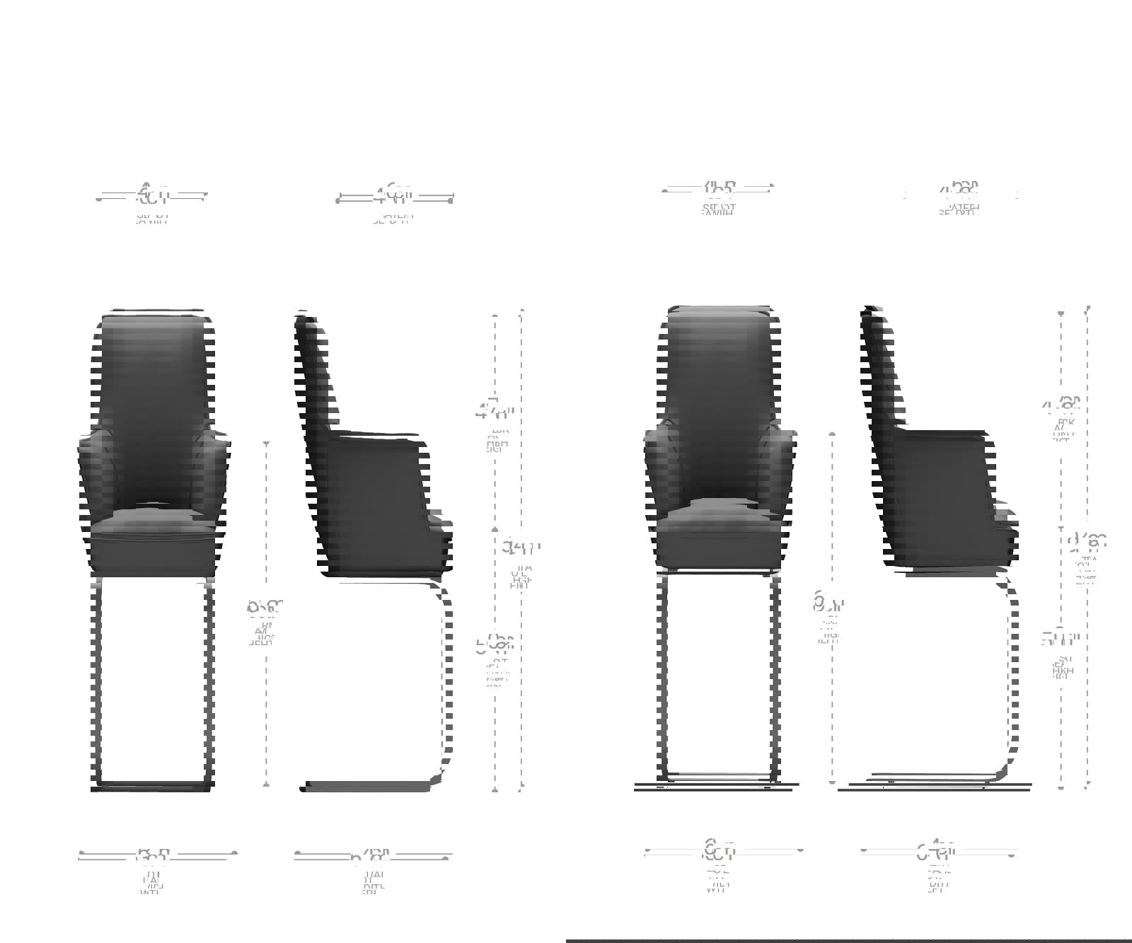 Étkezőszék Heira-Flex karfás bouclé ezüstszürke lapos fekete zsákrugós étkezőszék - Image 7