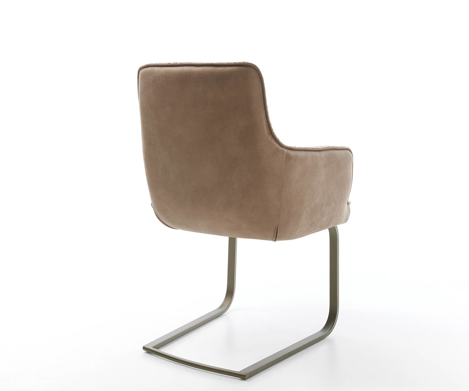 Étkezőszék Heira-Flex karfás vegyes anyagok sötét bézs lapos freischwinger titán effekt felület zsákrugós - Image 5