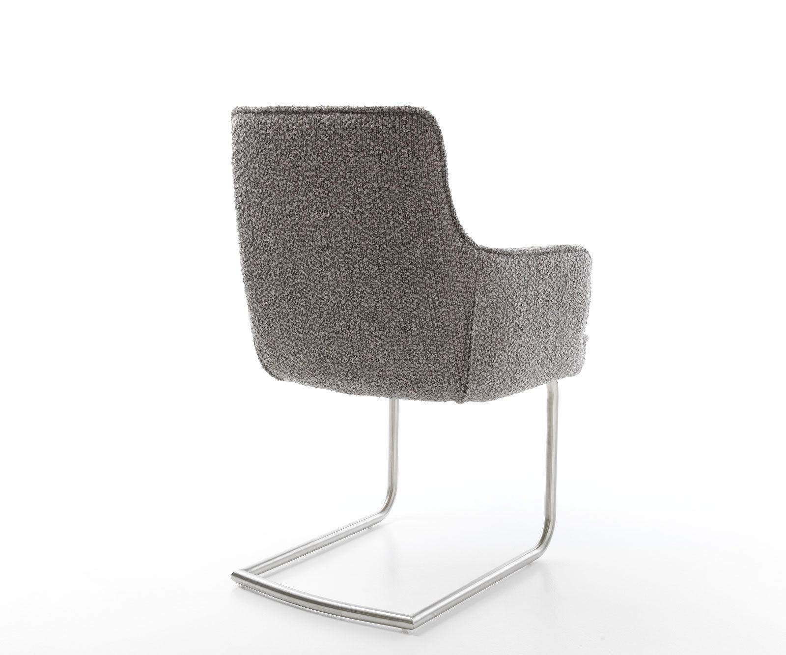 Étkezőszék Heira-Flex karfás bouclé ezüstszürke étkezőszék kerek rozsdamentes acél zsákrugós - Image 5