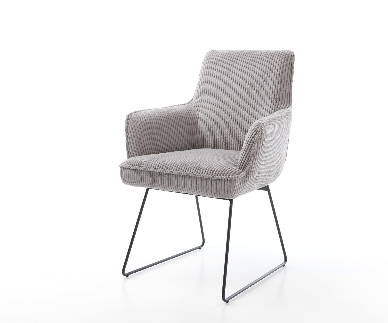 Étkezőszék Heira-Flex karfás mikroszálas ezüstszürke vékony fekete láb zsákrugós