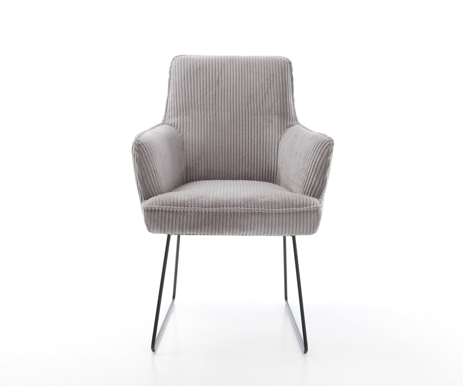 Étkezőszék Heira-Flex karfás mikroszálas ezüstszürke vékony fekete láb zsákrugós - Image 2