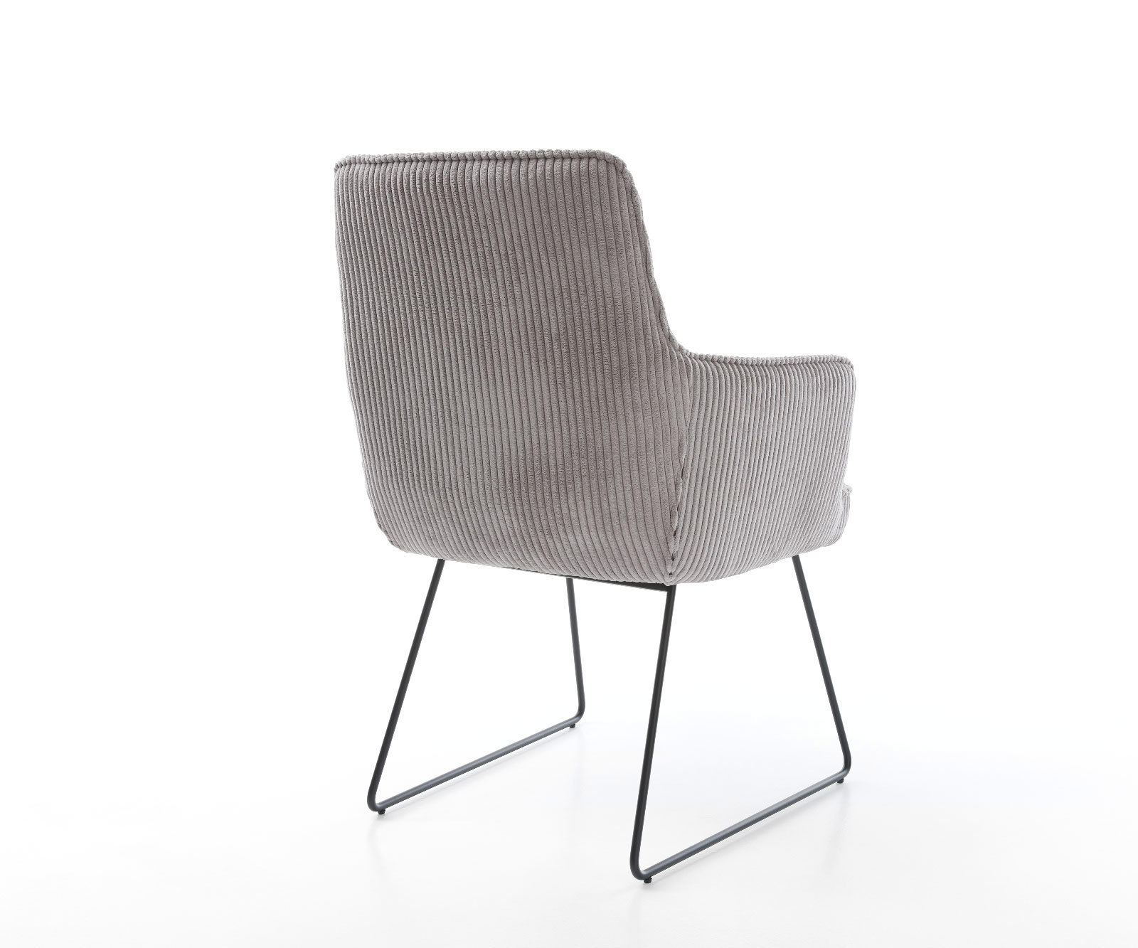 Étkezőszék Heira-Flex karfás mikroszálas ezüstszürke vékony fekete láb zsákrugós - Image 5