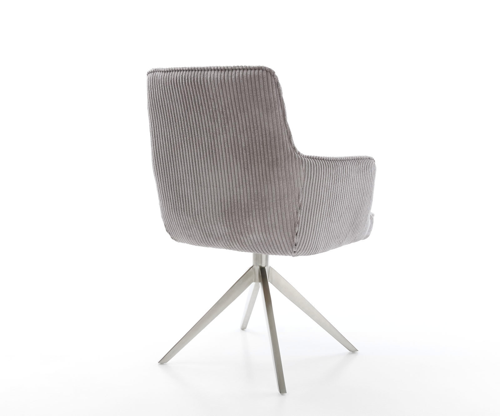 Étkezőszék Heira-Flex karfás mikroszálas ezüstszürke kereszt láb széles rozsdamentes acél 360° forgatható zsákrugós - Image 5