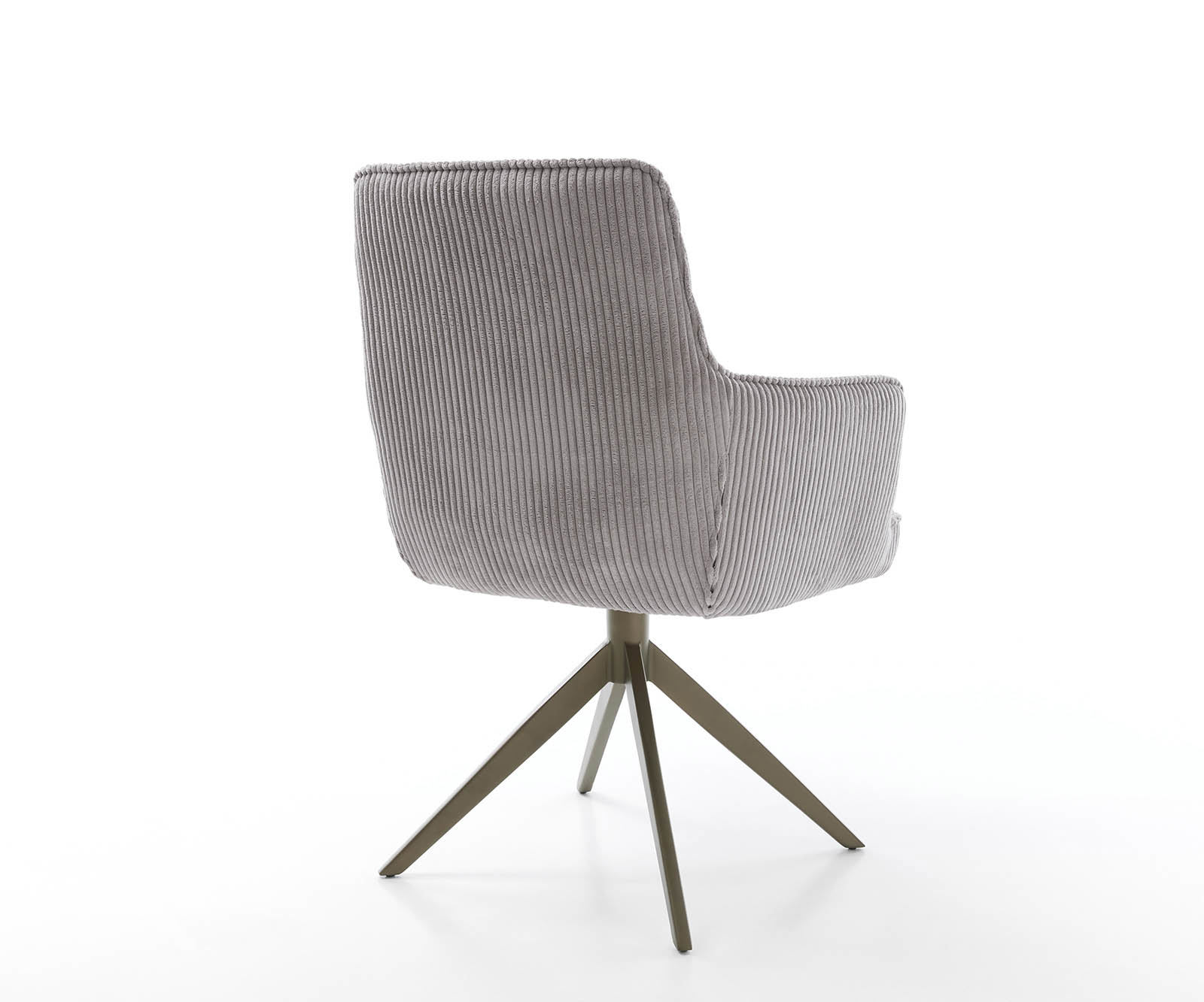 Étkezőszék Heira-Flex karfás kordbársony ezüstszürke kereszt láb széles titán effekt felület 360° forgatható zsákrugós - Image 5