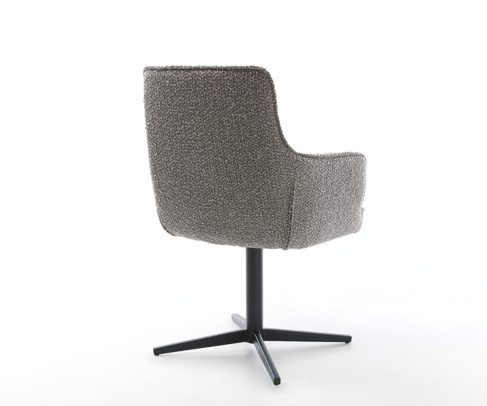 Étkezőszék Heira-Flex karfás bouclé ezüstszürke fekete láb 360° forgatható zsákrugós - Image 5