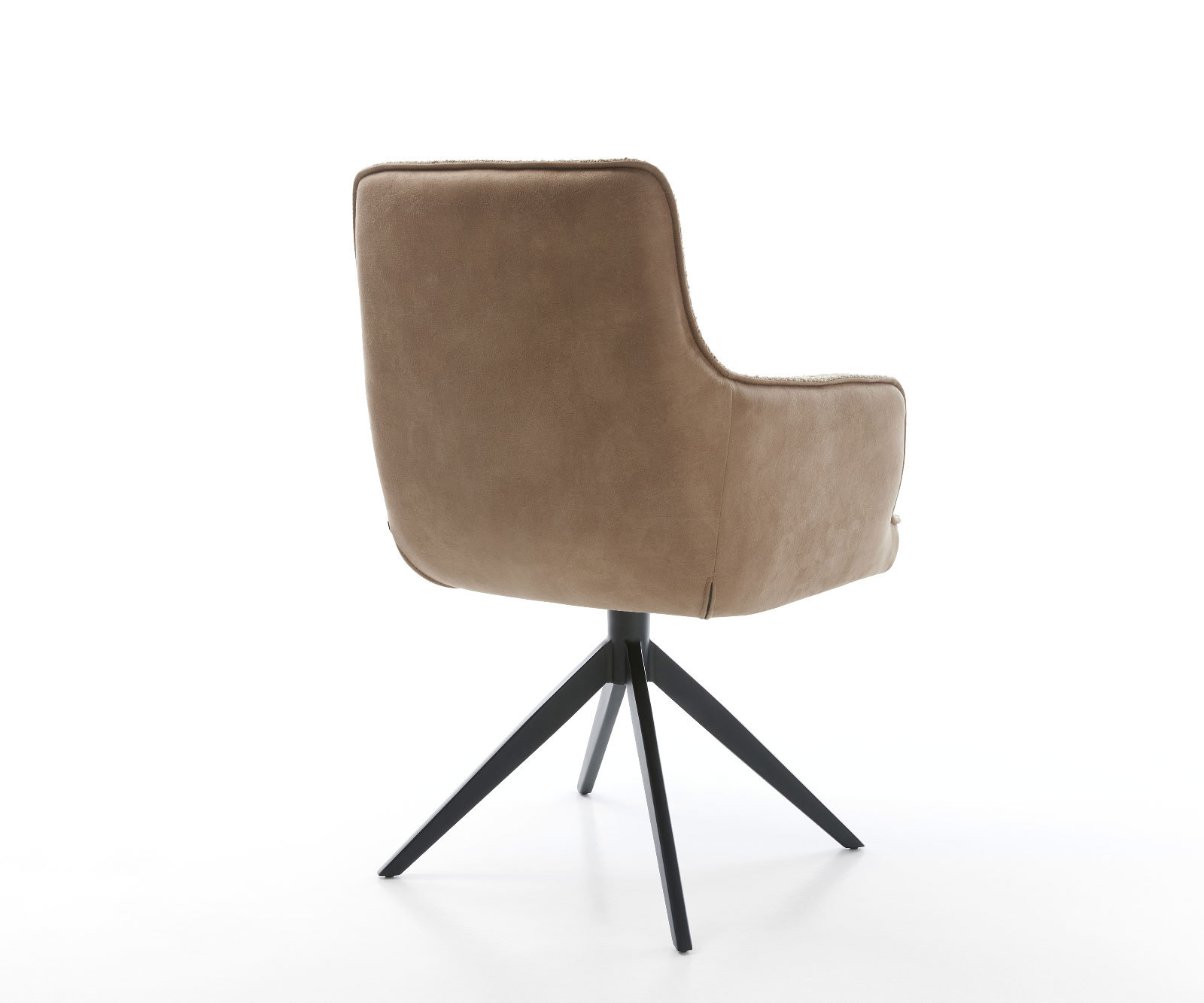 Étkezőszék Heira-Flex karfás vegyes anyagok sötét bézs kereszt láb széles fekete 360° forgatható zsákrugós - Image 5