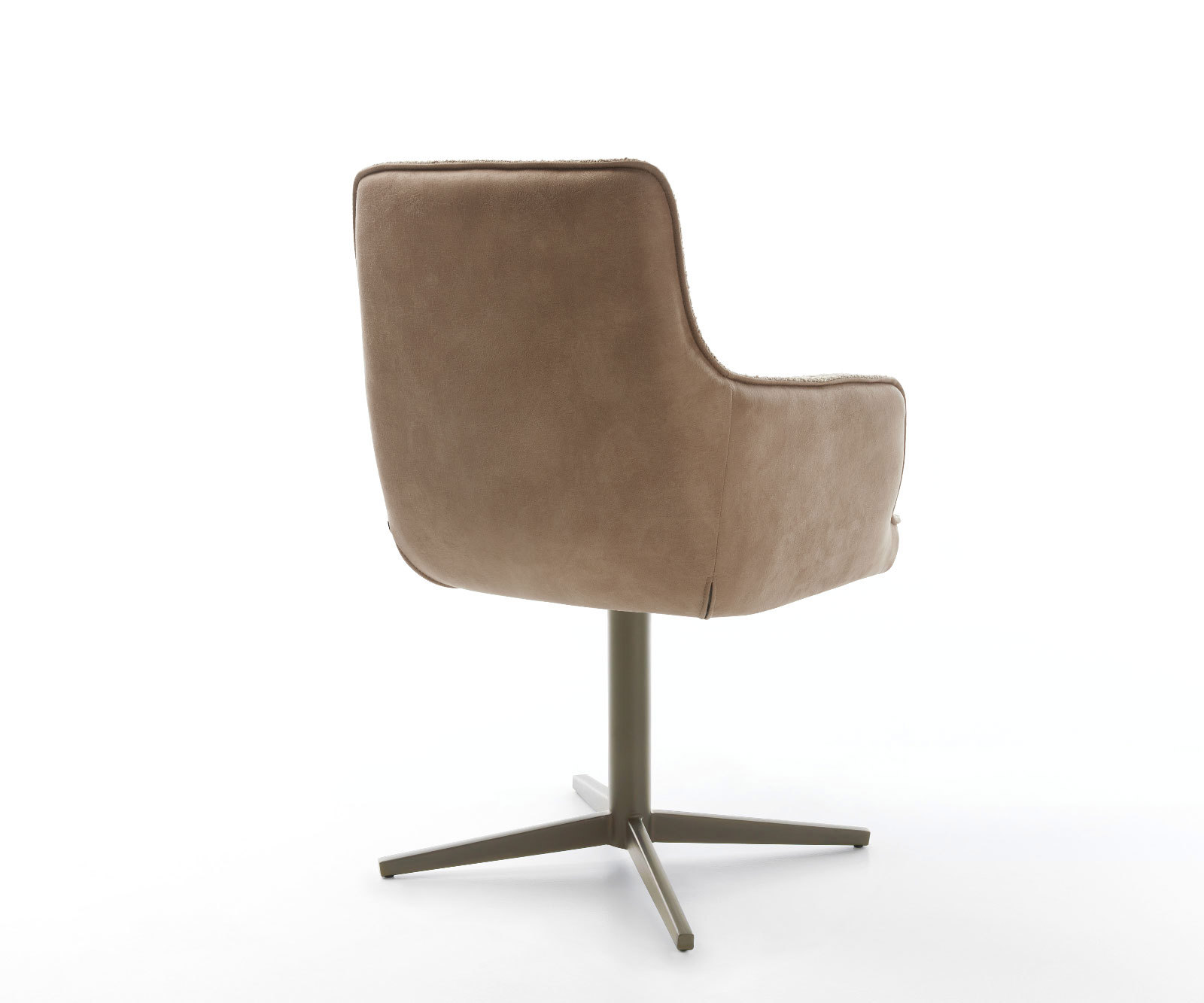 Étkezőszék Heira-Flex karfás vegyes anyagok sötét bézs "X" alakú láb titán hatású 360°-ban forgatható zsákrugós matraccal - Image 5