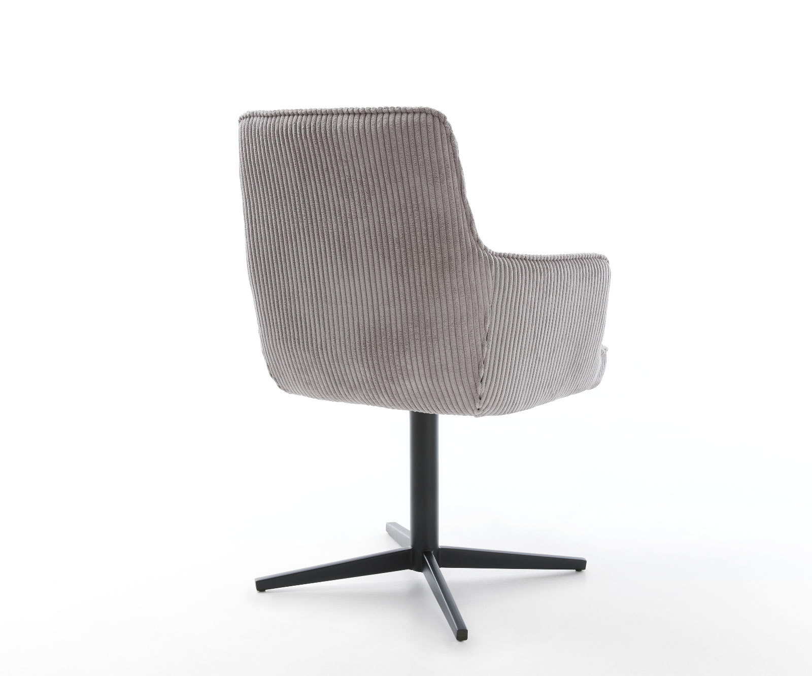 Étkezőszék Heira-Flex karfás kordbársony ezüstszürke fekete láb 360° forgatható zsákrugós - Image 5