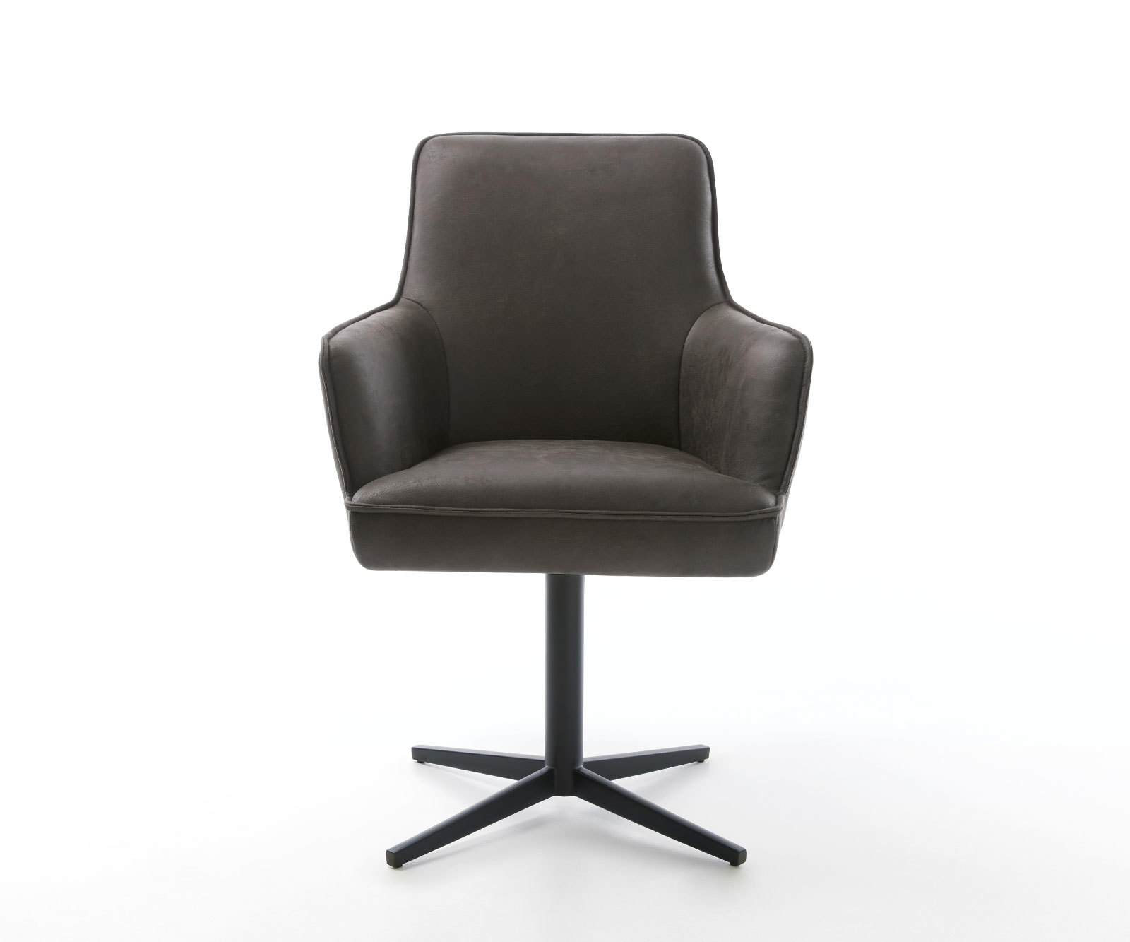 Étkezőszék Heira-Flex karfás mikroszálas antracit vintage fekete láb 360° forgatható zsákrugós - Image 2