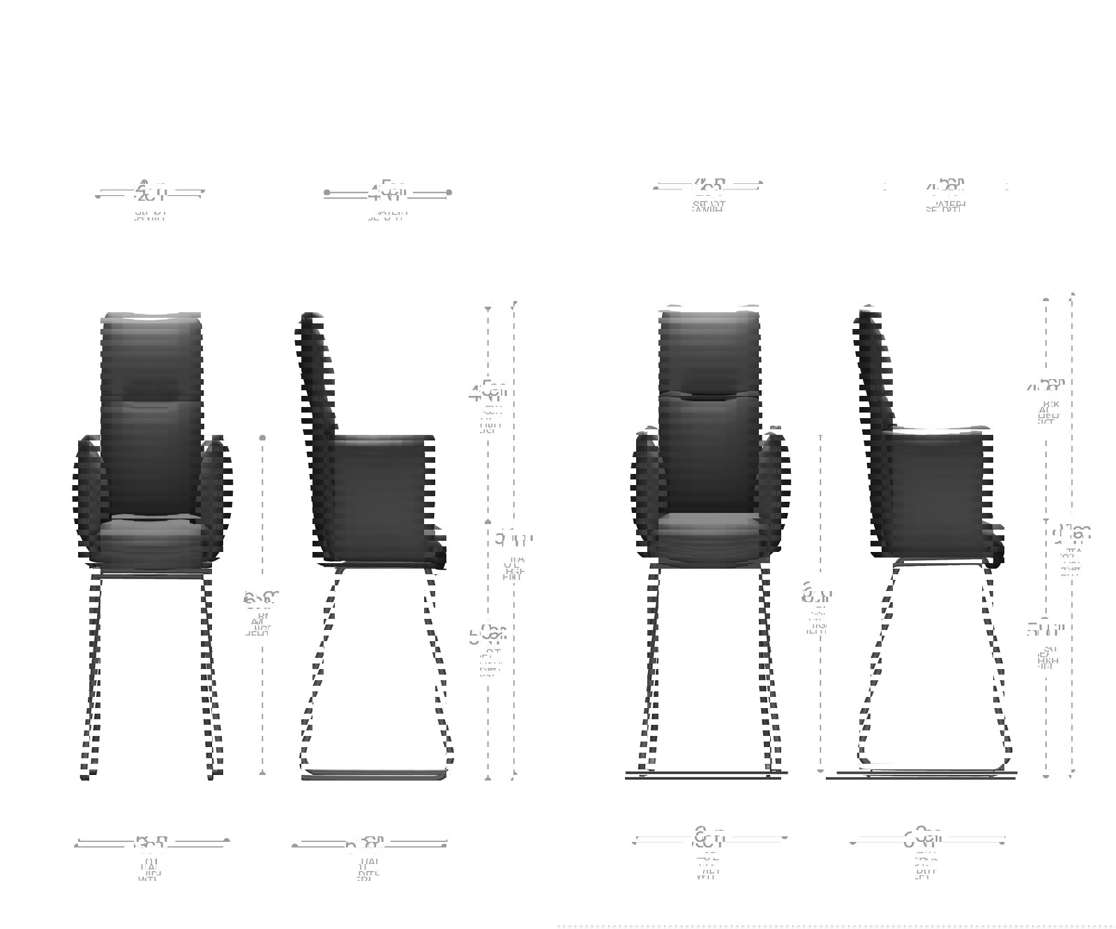 Étkezőszék Jova-Flex karfás mikroszálas antracit vintage vékony lábazat rozsdamentes acél zsákrugós - Image 7