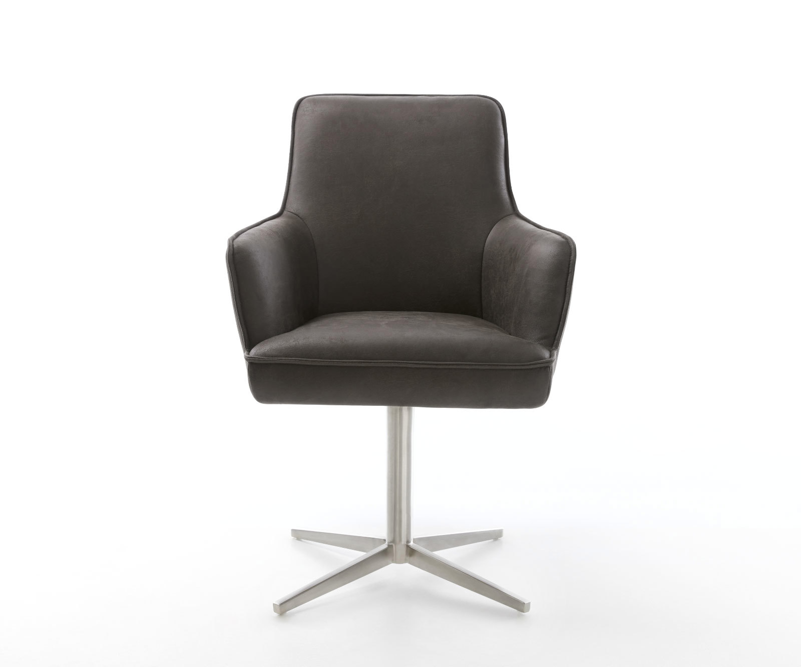 Étkezőszék Heira-Flex karral mikroszálas antracit vintage rozsdamentes acél láb 360° forgatható zsákrugós matraccal - Image 2