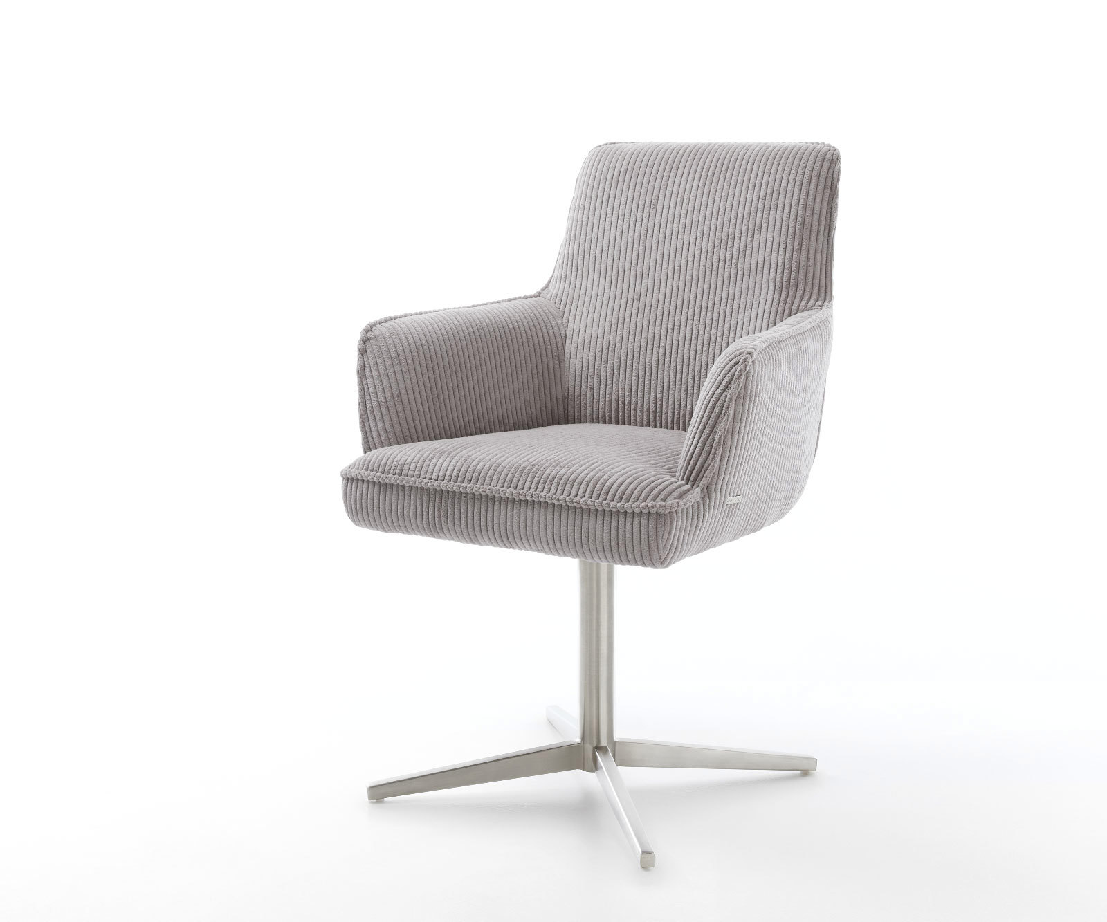 Étkezőszék Heira-Flex karfás mikroszálas ezüstszürke fém láb 360° forgatható zsákrugós