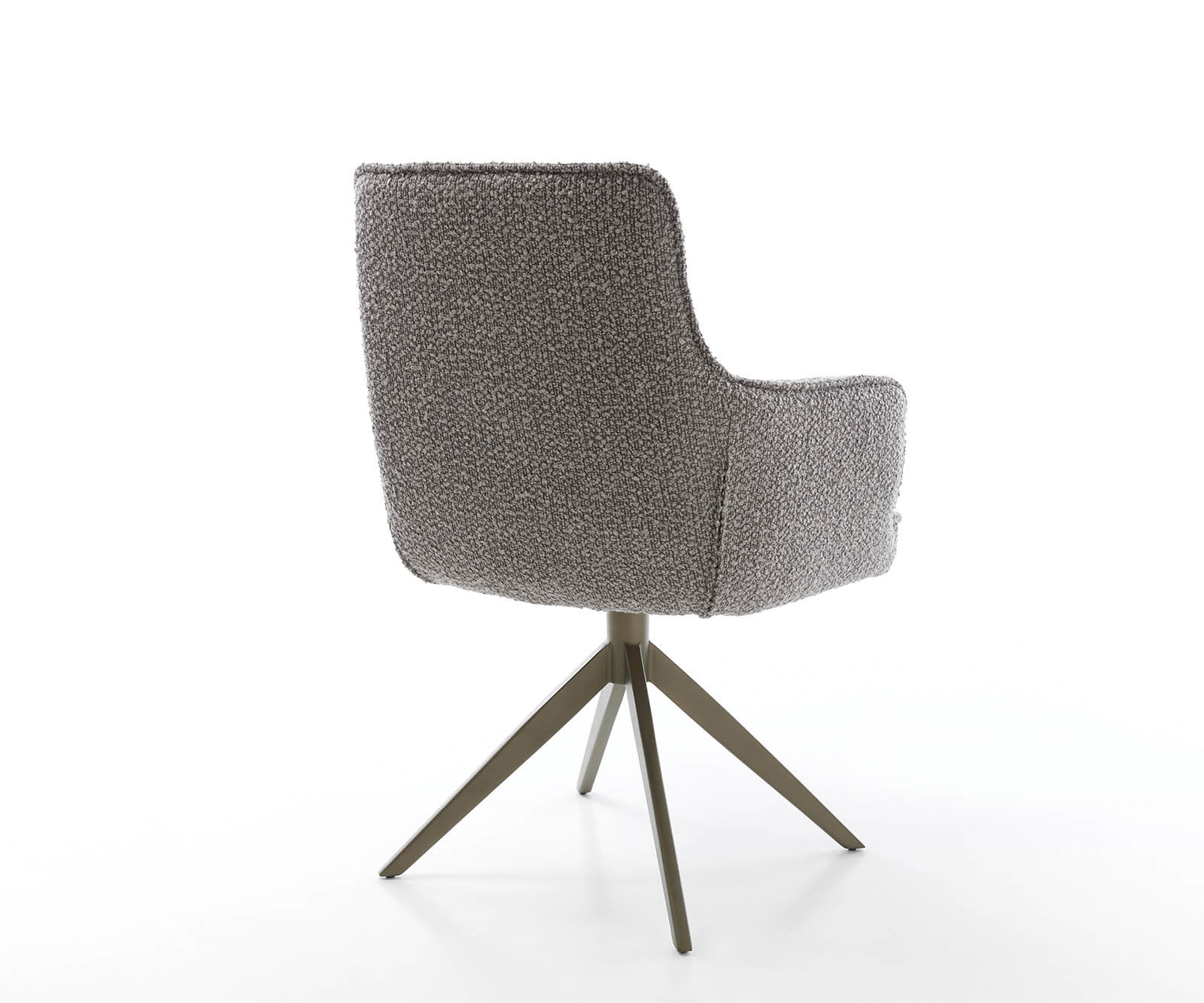 Étkezőszék Heira-Flex karfás bouclé ezüstszürke kereszt láb széles titán effekt felület 360° forgatható zsákrugós - Image 5