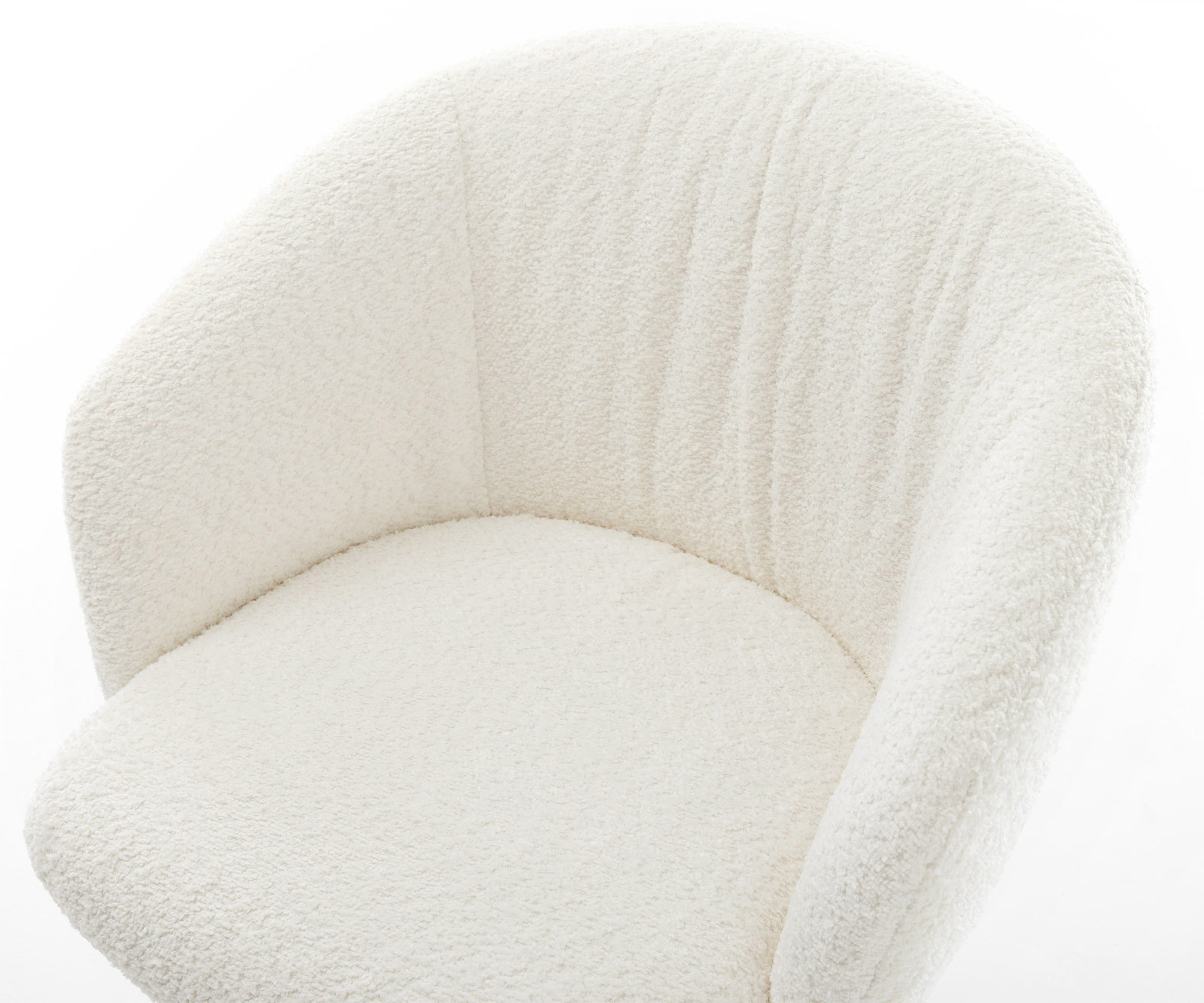 Étkezőszék Caja-Flex karfás bouclé fehér kereszt láb széles titán effekt felület 360° forgatható zsákrugós - Image 4