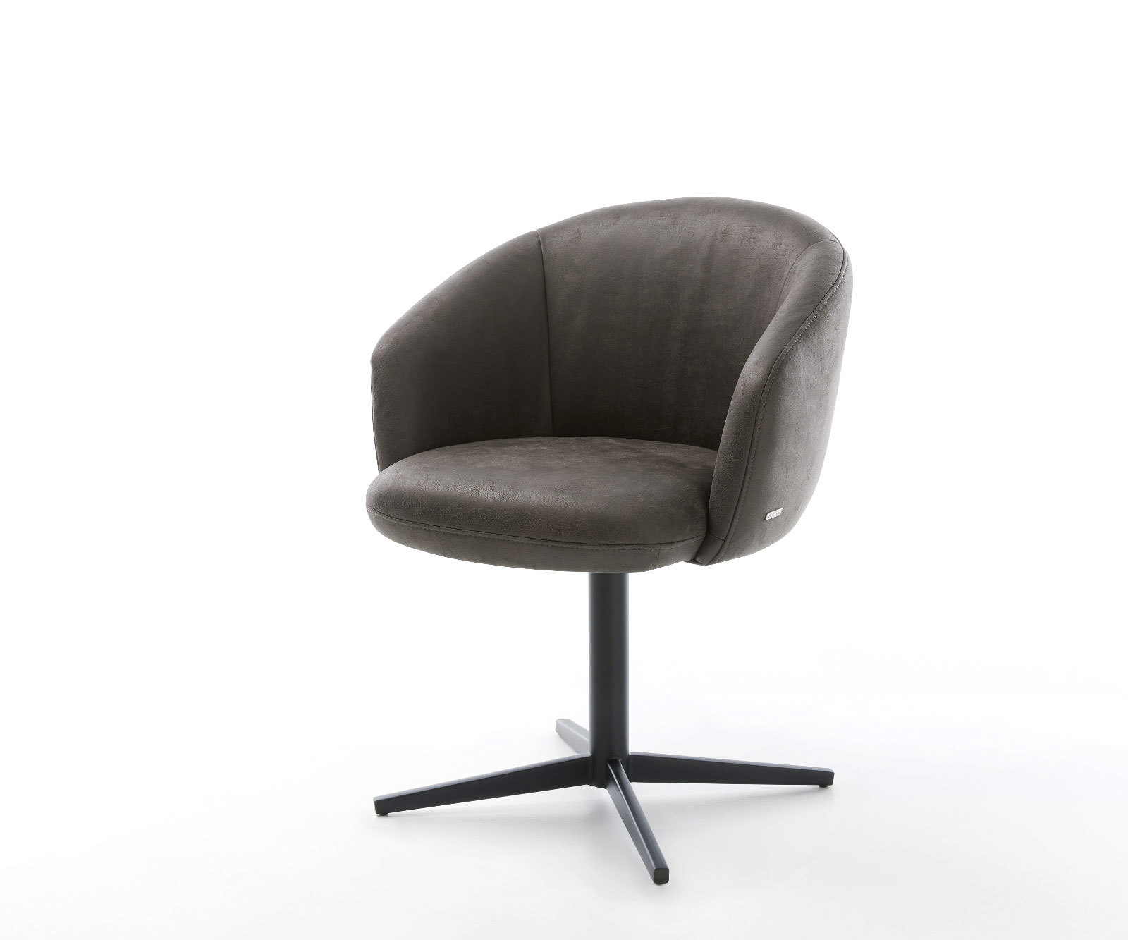 Étkezőszék Caja-Flex karfás mikroszálas antracit vintage fekete láb 360° forgatható zsákrugós