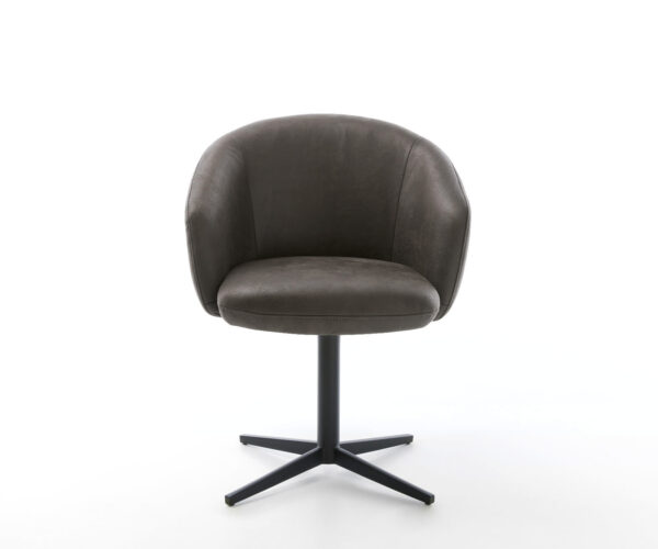 Étkezőszék Caja-Flex karfás mikroszálas antracit vintage fekete láb 360° forgatható zsákrugós - Image 2