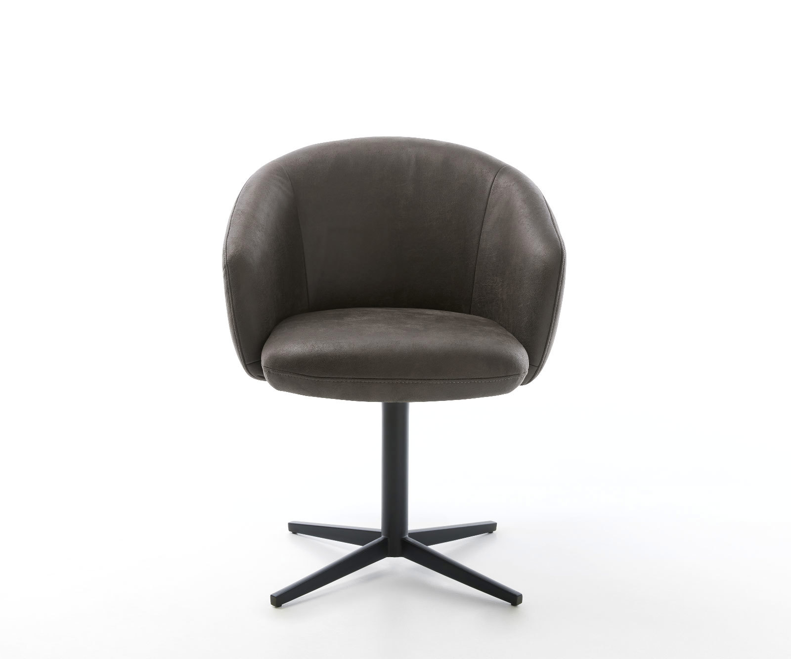 Étkezőszék Caja-Flex karfás mikroszálas antracit vintage fekete láb 360° forgatható zsákrugós - Image 2