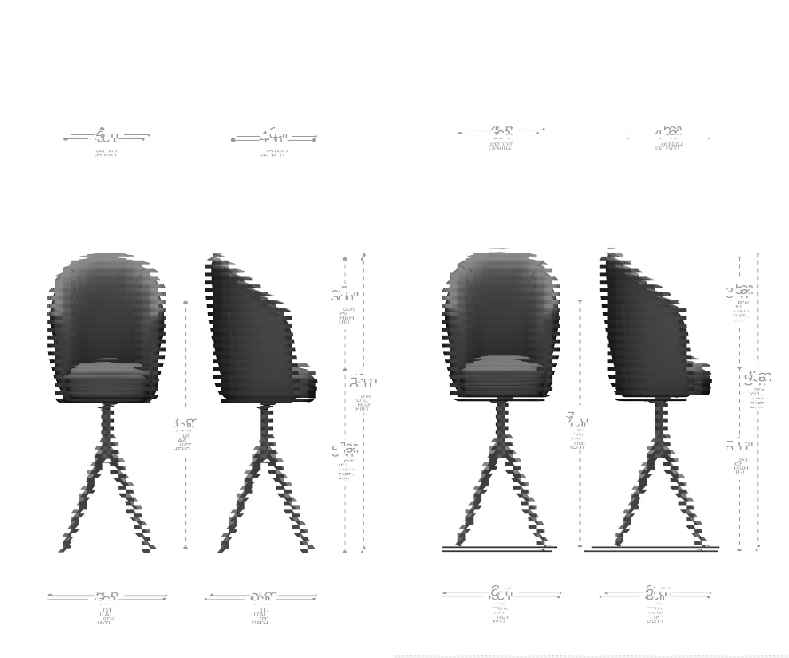 Étkezőszék Caja-Flex karfás kordbársony ezüstszürke kereszt láb széles fekete 360° forgatható zsákrugós - Image 7