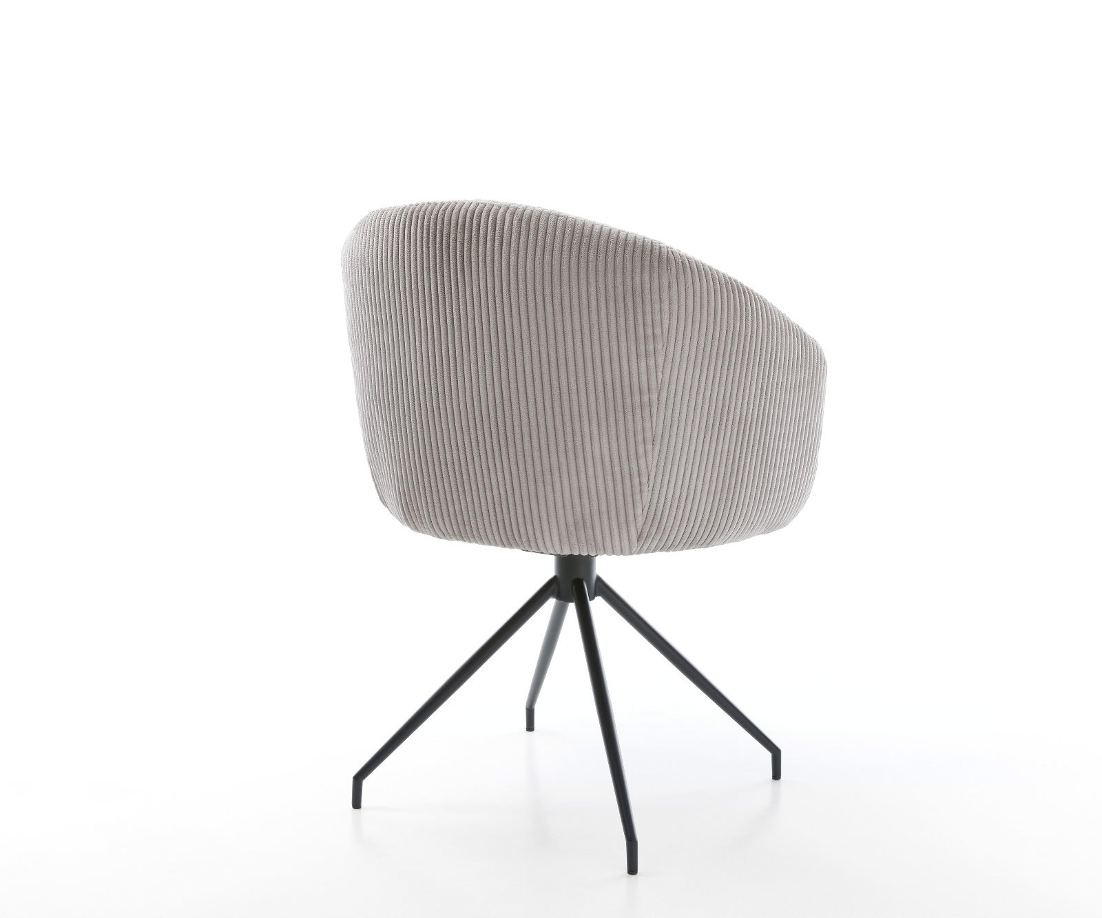 Étkezőszék Caja-Flex karfás kordbársony ezüstszürke kúpos kereszt láb fekete 180° forgatható zsákrugós - Image 5