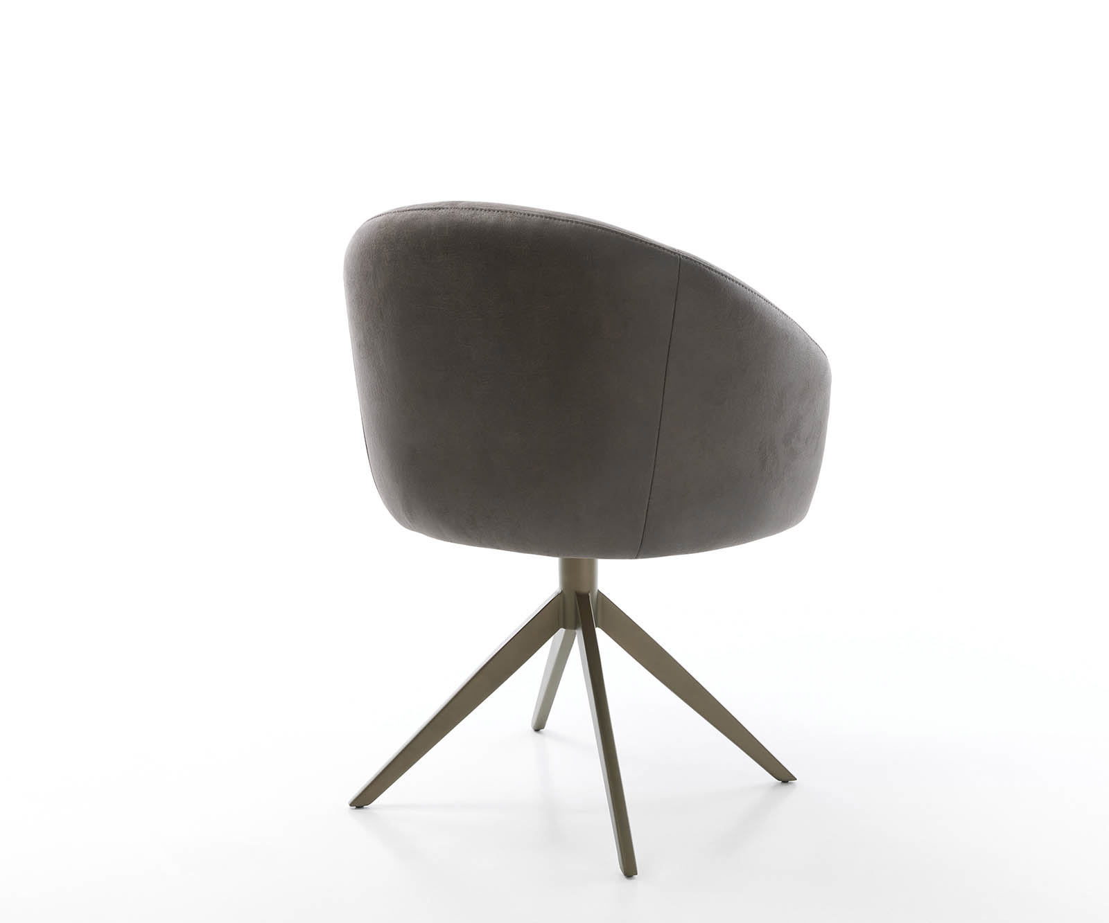 Étkezőszék Caja-Flex karfás mikroszálas antracit vintage kereszt láb széles titán effekt felület 360° forgatható zsákrugós matraccal - Image 5