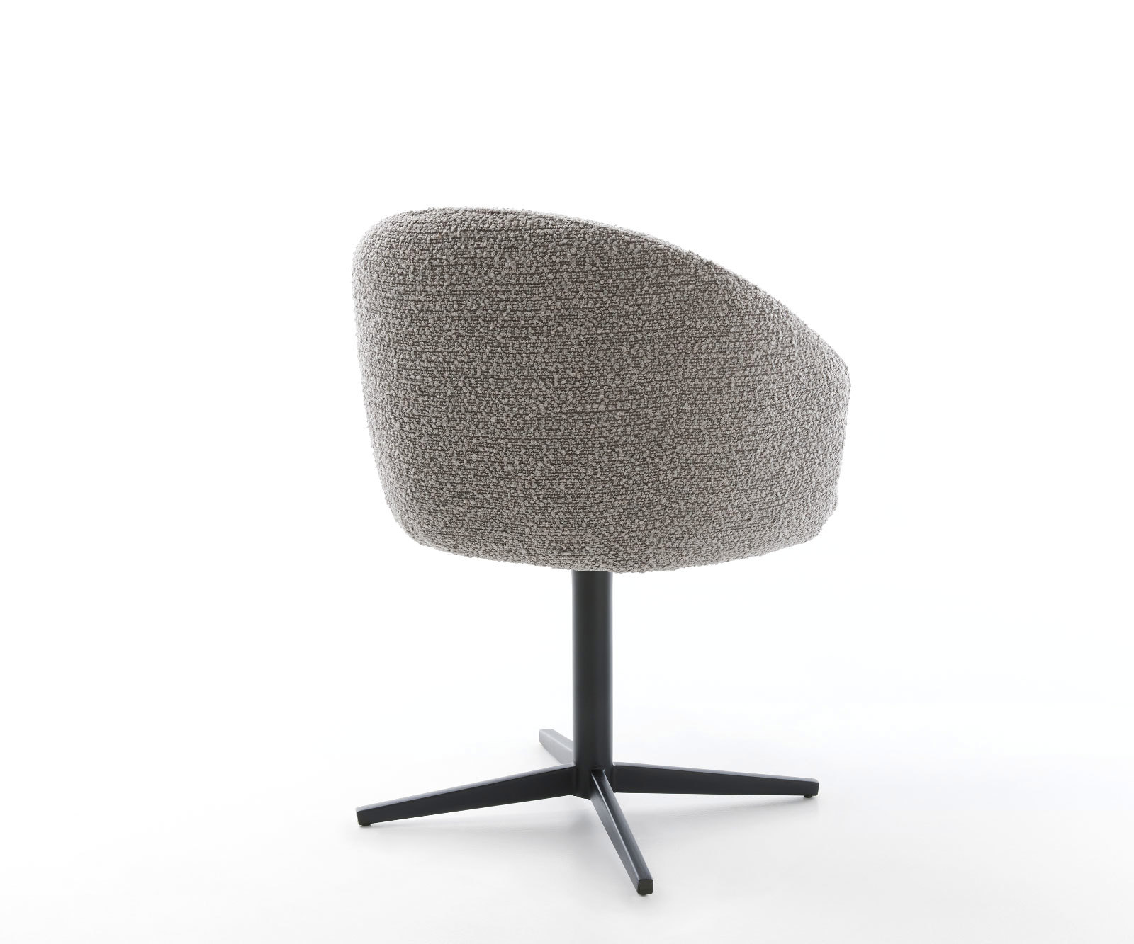 Étkezőszék Caja-Flex karfás bouclé ezüstszürke fekete láb 360° forgatható zsákrugós - Image 5