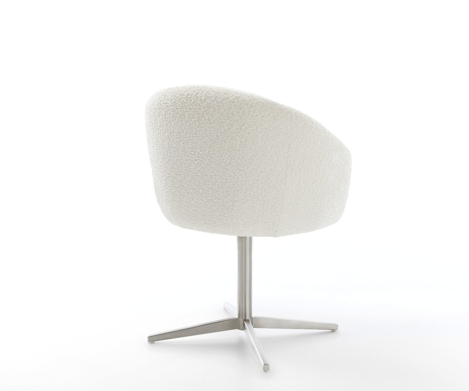 Étkezőszék Caja-Flex karfás bouclé fehér rozsdamentes acél láb 360° forgatható zsákrugós - Image 5