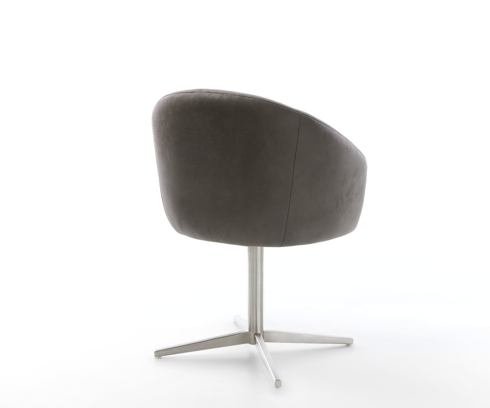 Étkezőszék Caja-Flex karfás mikroszálas antracit vintage rozsdamentes acél láb 360° forgatható zsákrugós - Image 5