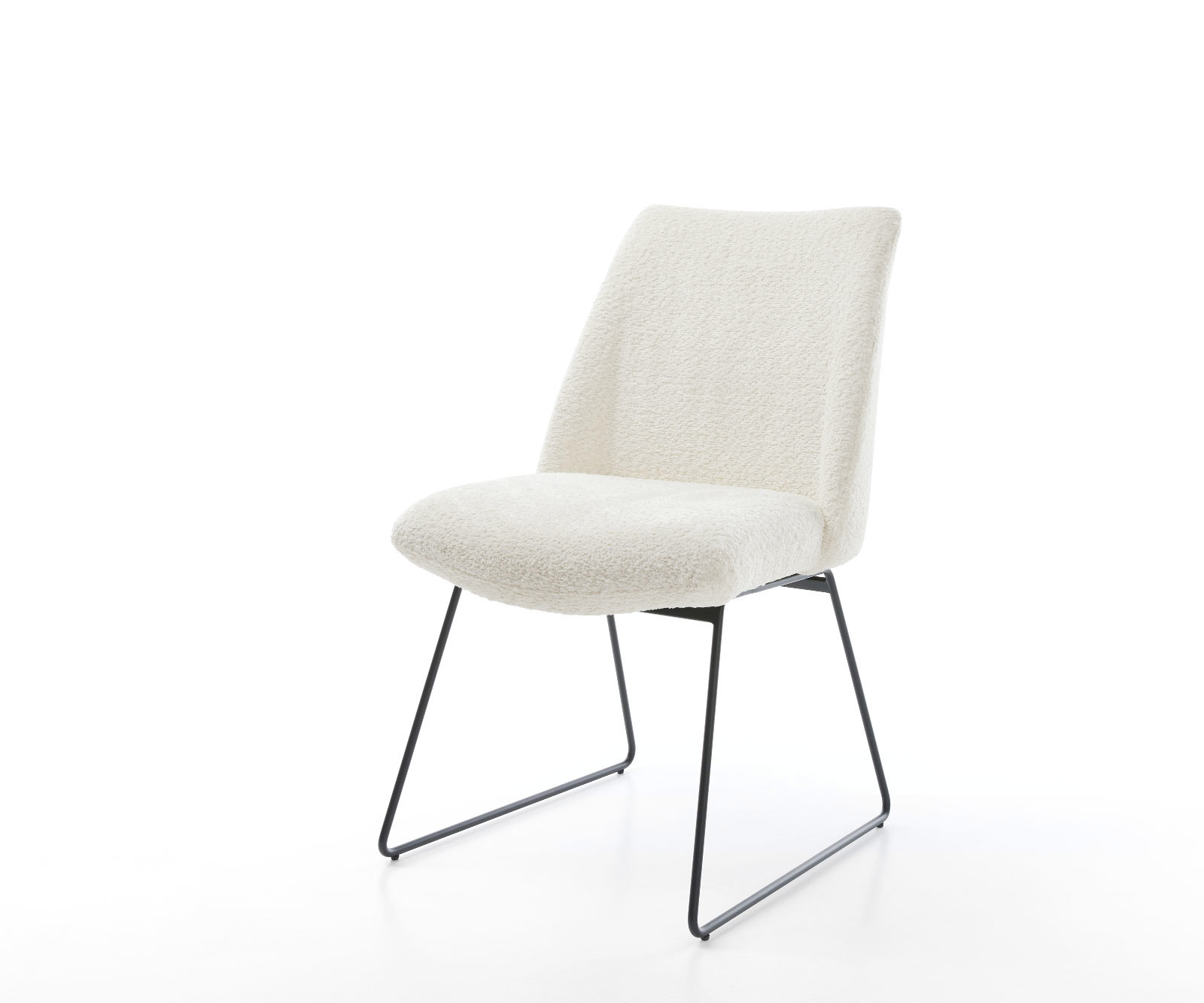 Étkezőszék Elso-Flex bouclé fehér fekete vékony lábazat zsákrugós