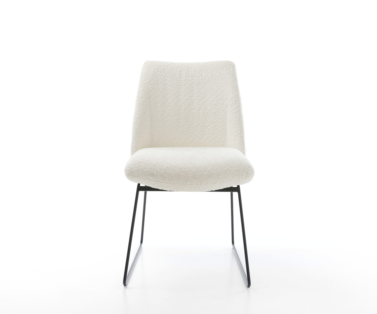 Étkezőszék Elso-Flex bouclé fehér fekete vékony lábazat zsákrugós - Image 2