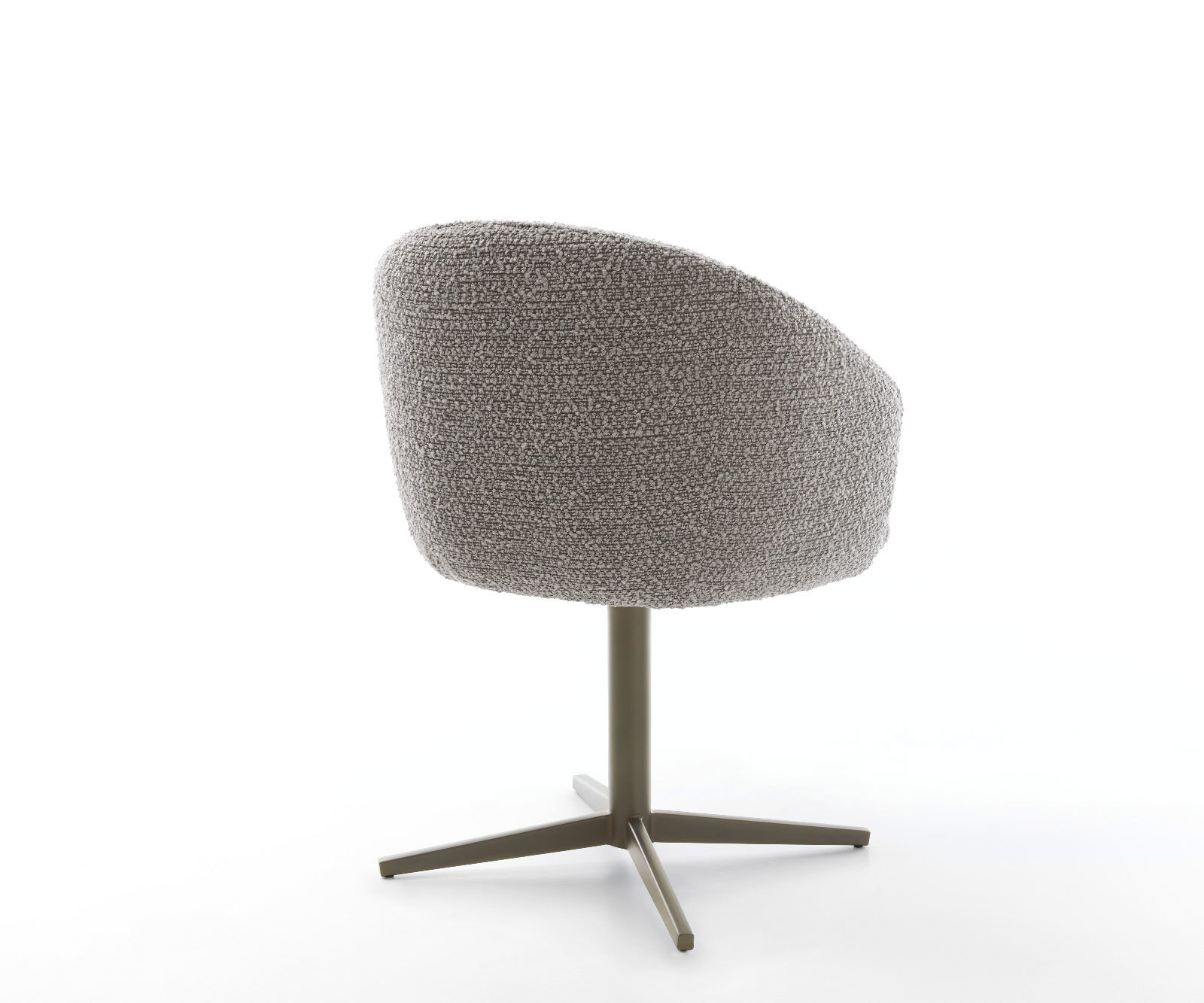 Étkezőszék Caja-Flex karfás bouclé ezüstszürke fém láb titán effekt felület 360° forgatható zsákrugós - Image 5