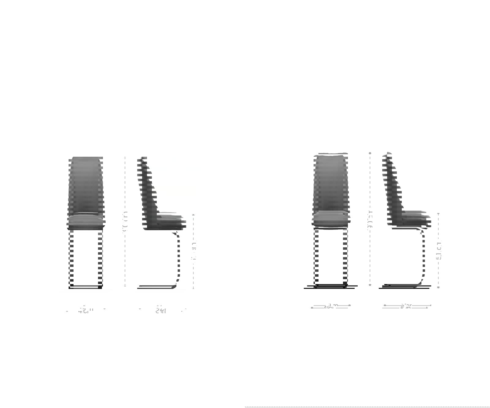 Étkezőszék Elso-Flex bouclé fehér étkezőszék lapos fekete zsákrugós - Image 6