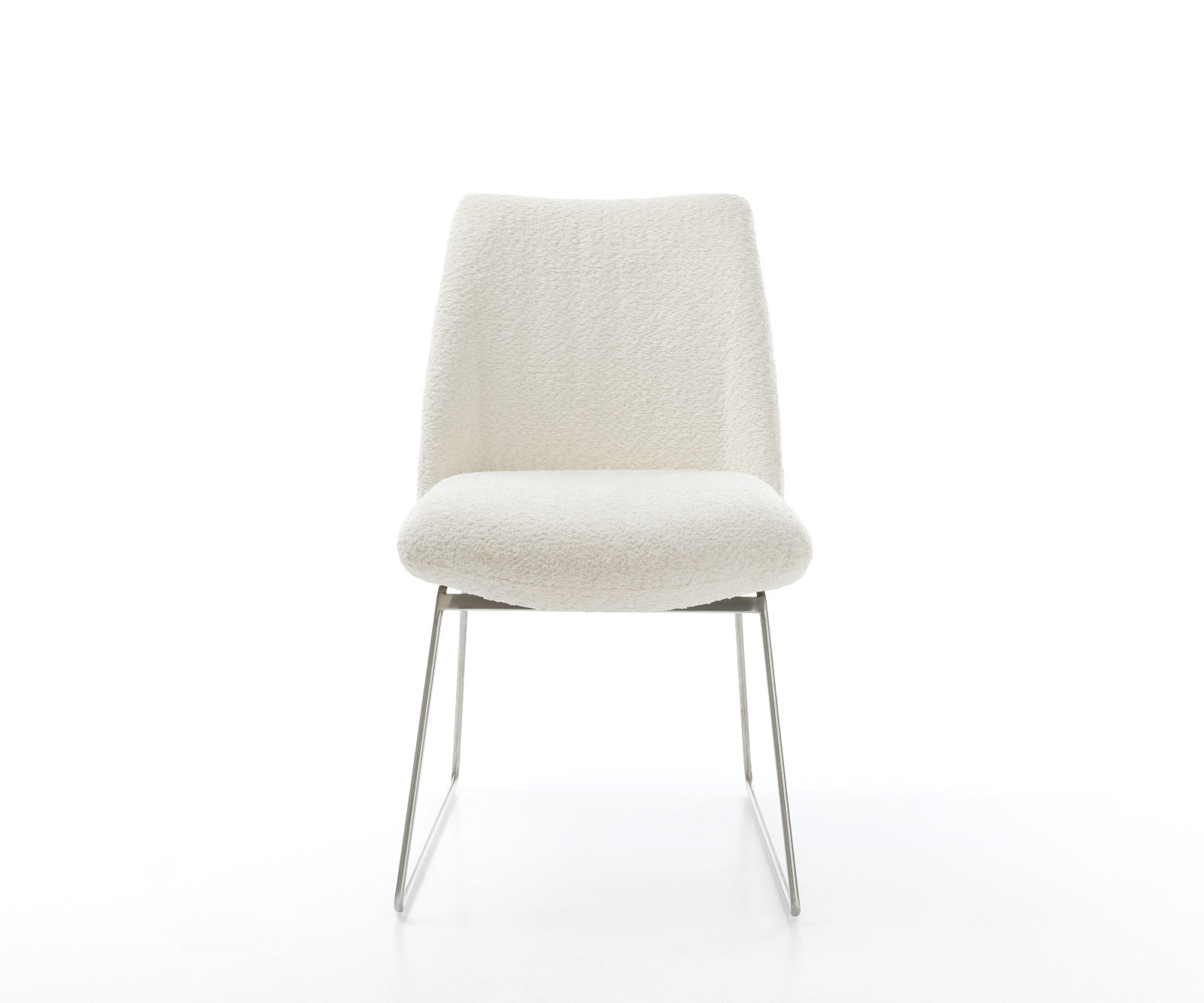 Étkezőszék Elso-Flex bouclé fehér vékony lábazat rozsdamentes acél zsákrugós - Image 2