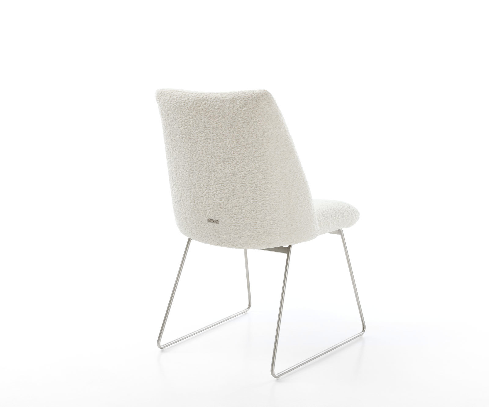 Étkezőszék Elso-Flex bouclé fehér vékony lábazat rozsdamentes acél zsákrugós - Image 5