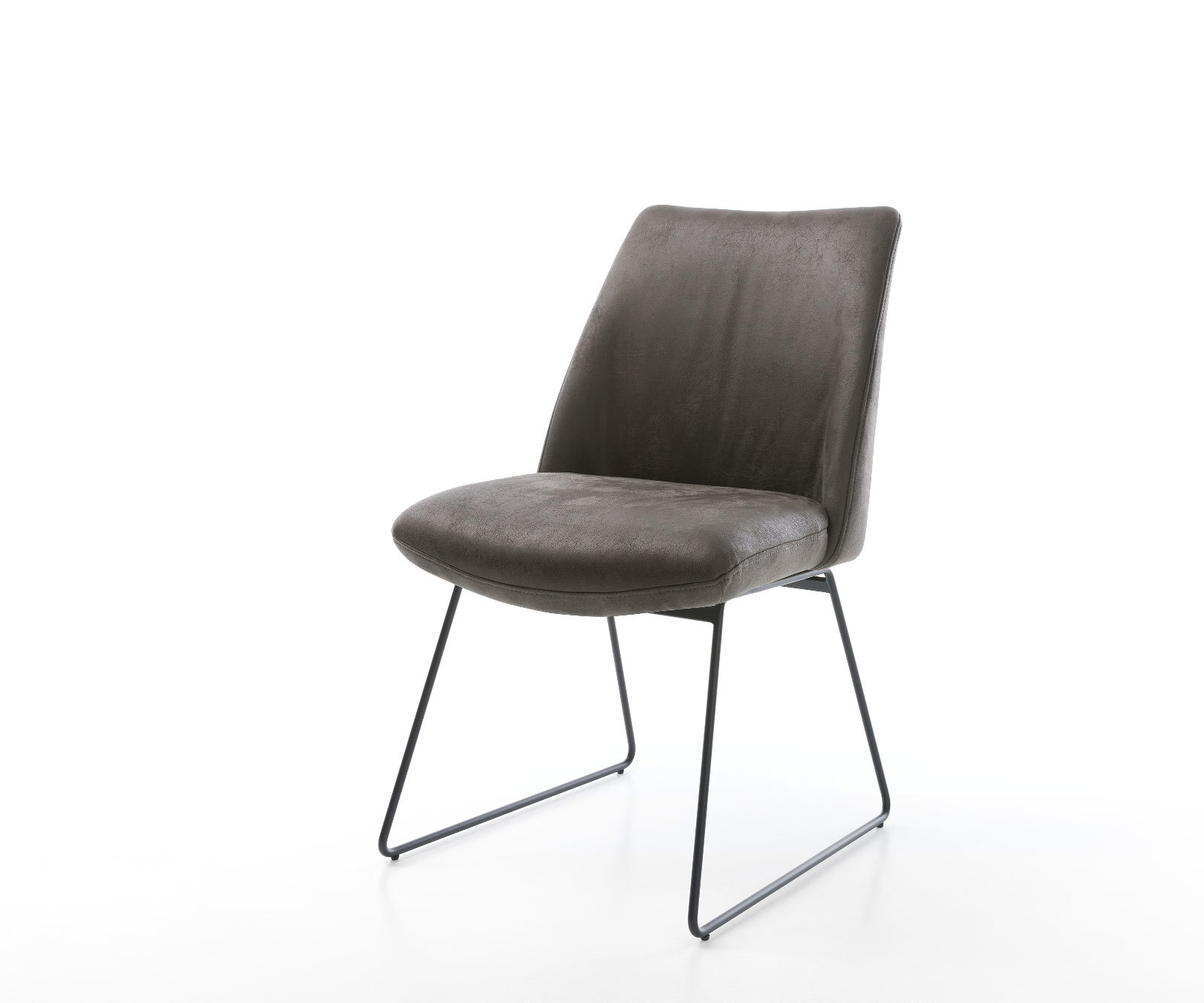 Étkezőszék Elso-Flex mikroszálas antracit vintage fekete vékony lábazat zsákrugós