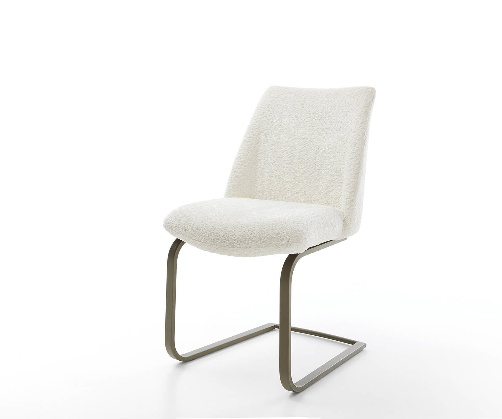 Étkezőszék Elso-Flex bouclé fehér étkezőszék lapos titán effekt felület zsákrugós