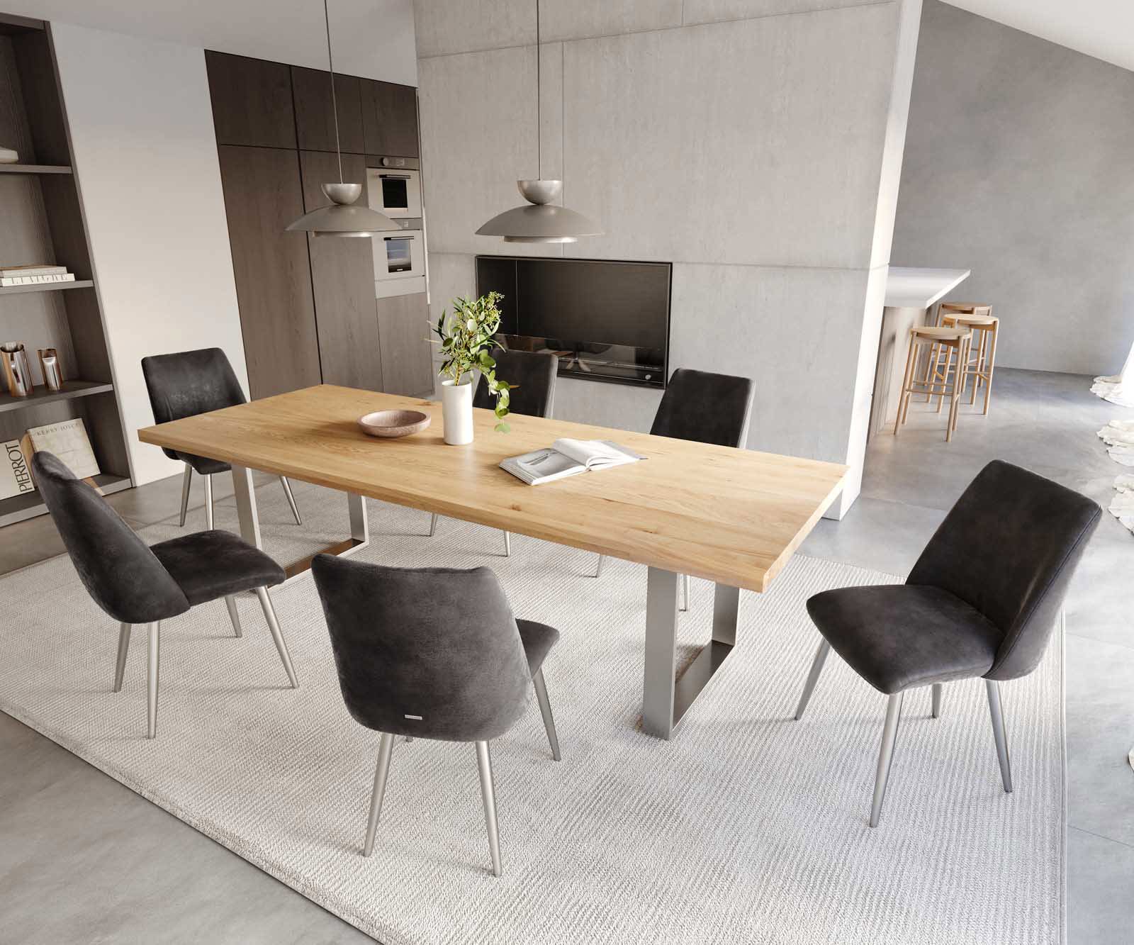 Étkezőszék Elso-Flex mikroszálas antracit vintage 4 láb kúpos rozsdamentes acél zsákrugós - Image 5