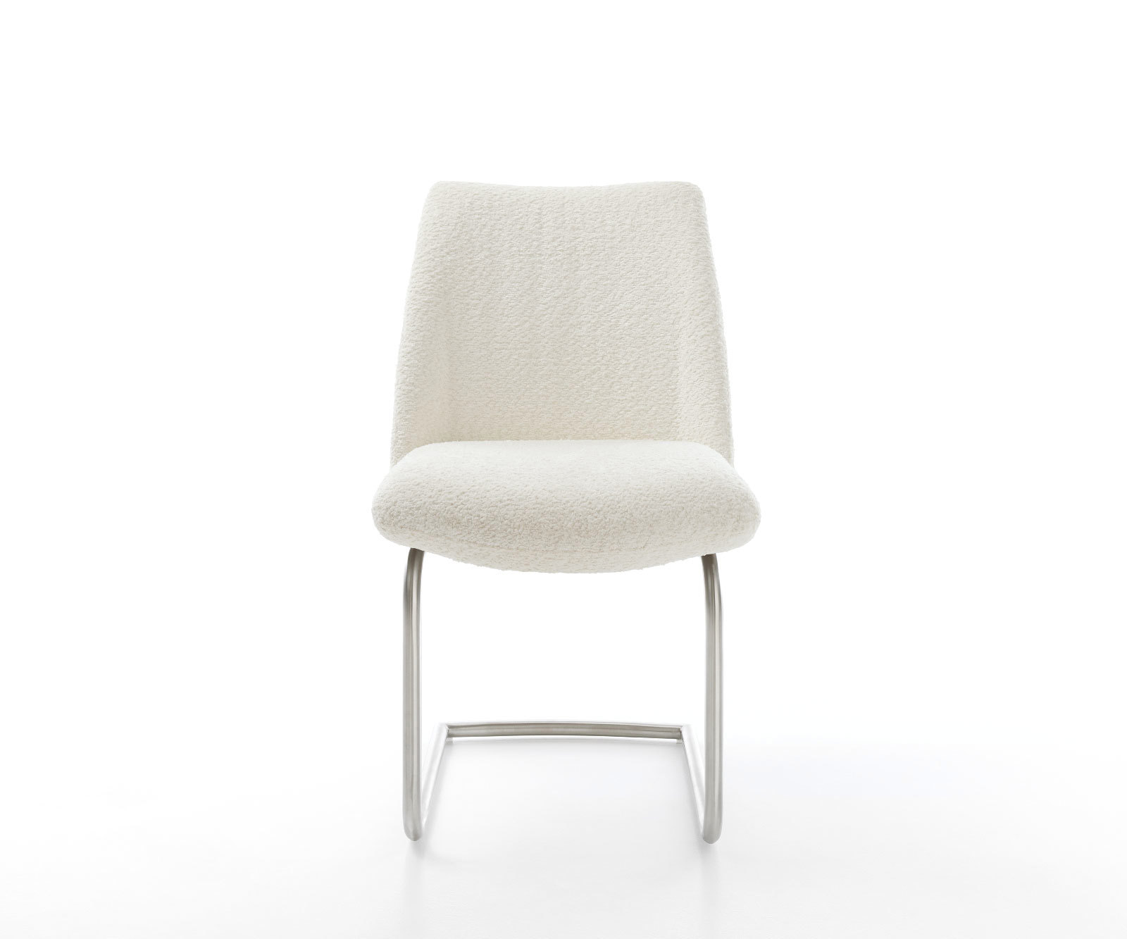 Étkezőszék Elso-Flex bouclé fehér étkezőszék kerek rozsdamentes acél zsákrugós - Image 2