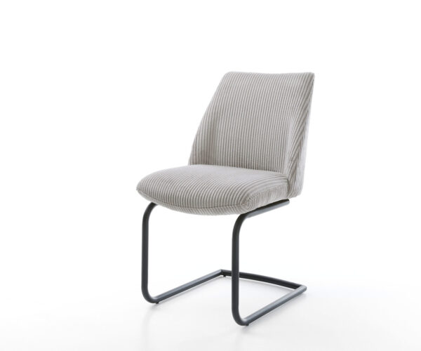 Étkezőszék Elso-Flex mikroszálas ezüstszürke étkezőszék kerek fekete zsákrugós