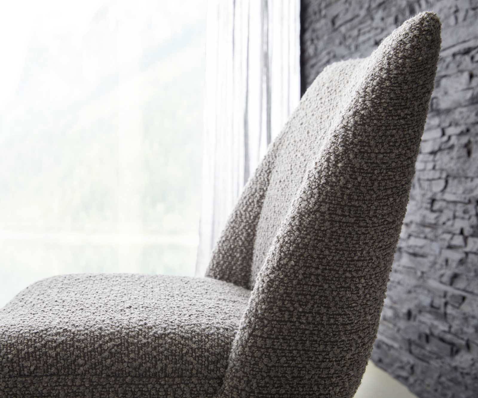 Étkezőszék Elso-Flex bouclé ezüstszürke 4 lábas kúpos fekete zsákrugós - Image 4