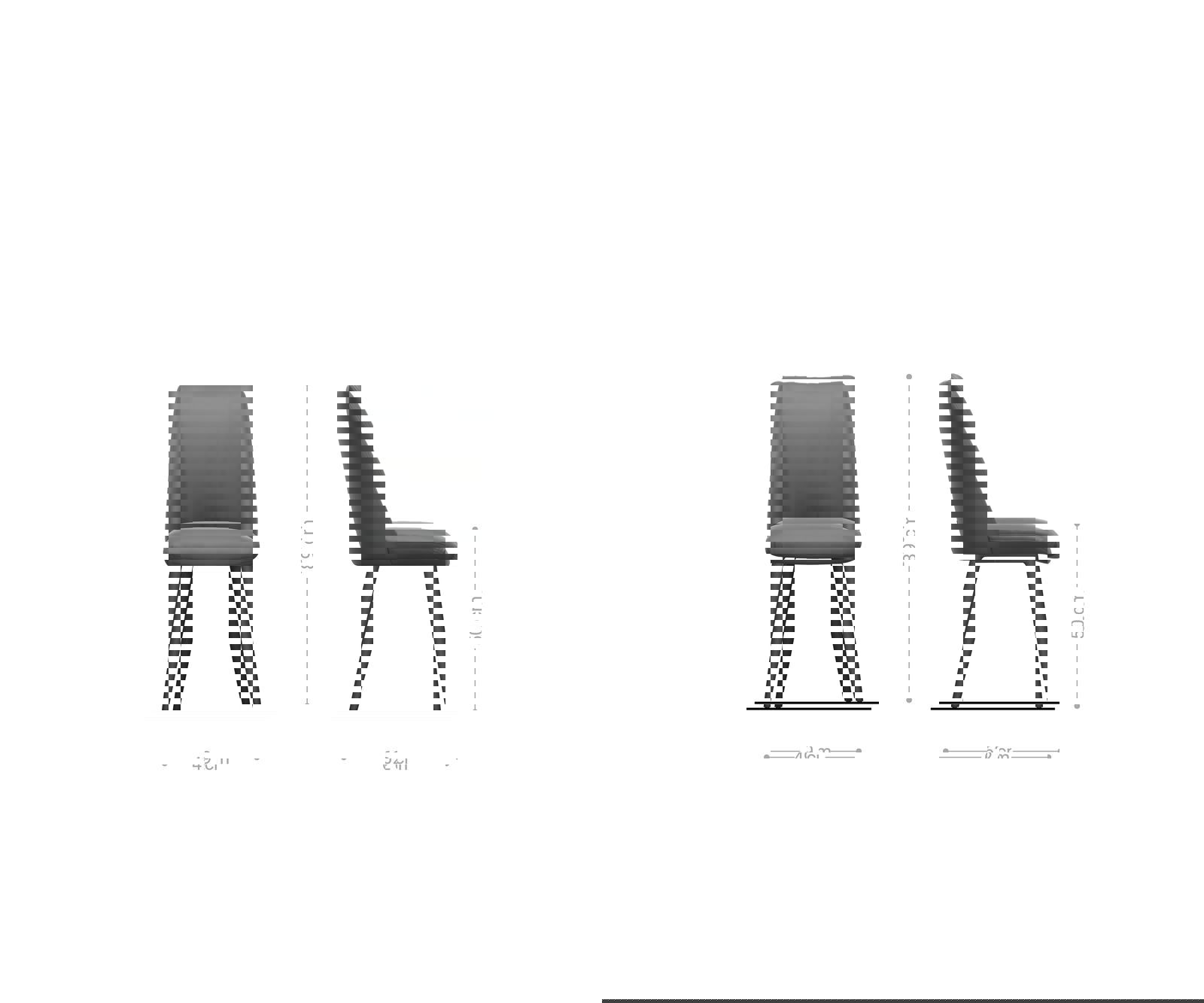 Étkezőszék Elso-Flex mikroszálas ezüstszürke 4 lábas kúpos fekete zsákrugós - Image 6