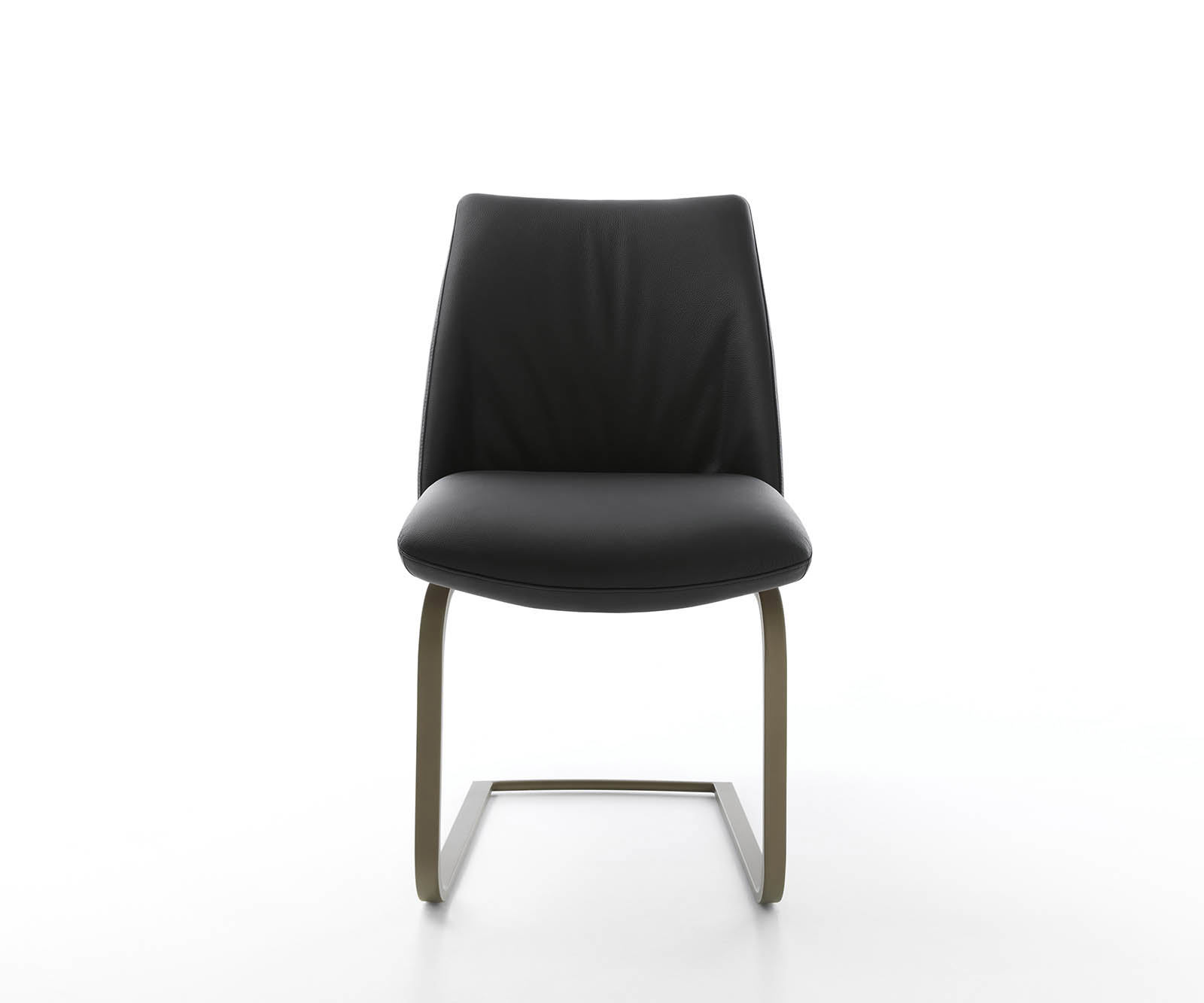 Étkezőszék Elso-Flex valódi bőr fekete étkezőszék lapos hatású titán zsákrugós - Image 2