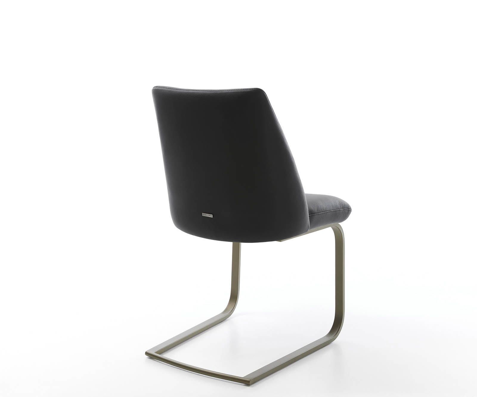 Étkezőszék Elso-Flex valódi bőr fekete étkezőszék lapos hatású titán zsákrugós - Image 5