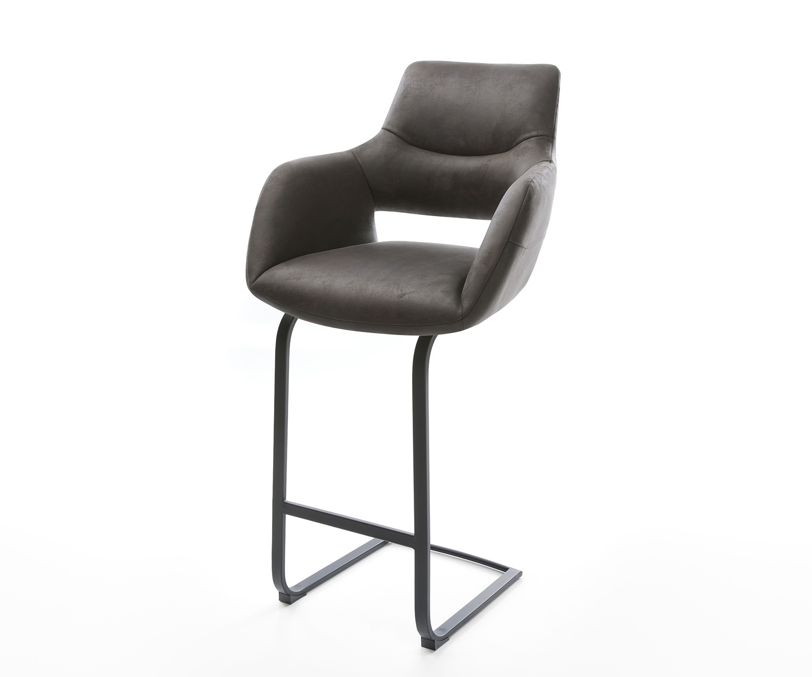 Bárszék Yago-Flex mikroszálas antracit vintage étkezőszék lapos fém fekete zsákrugós