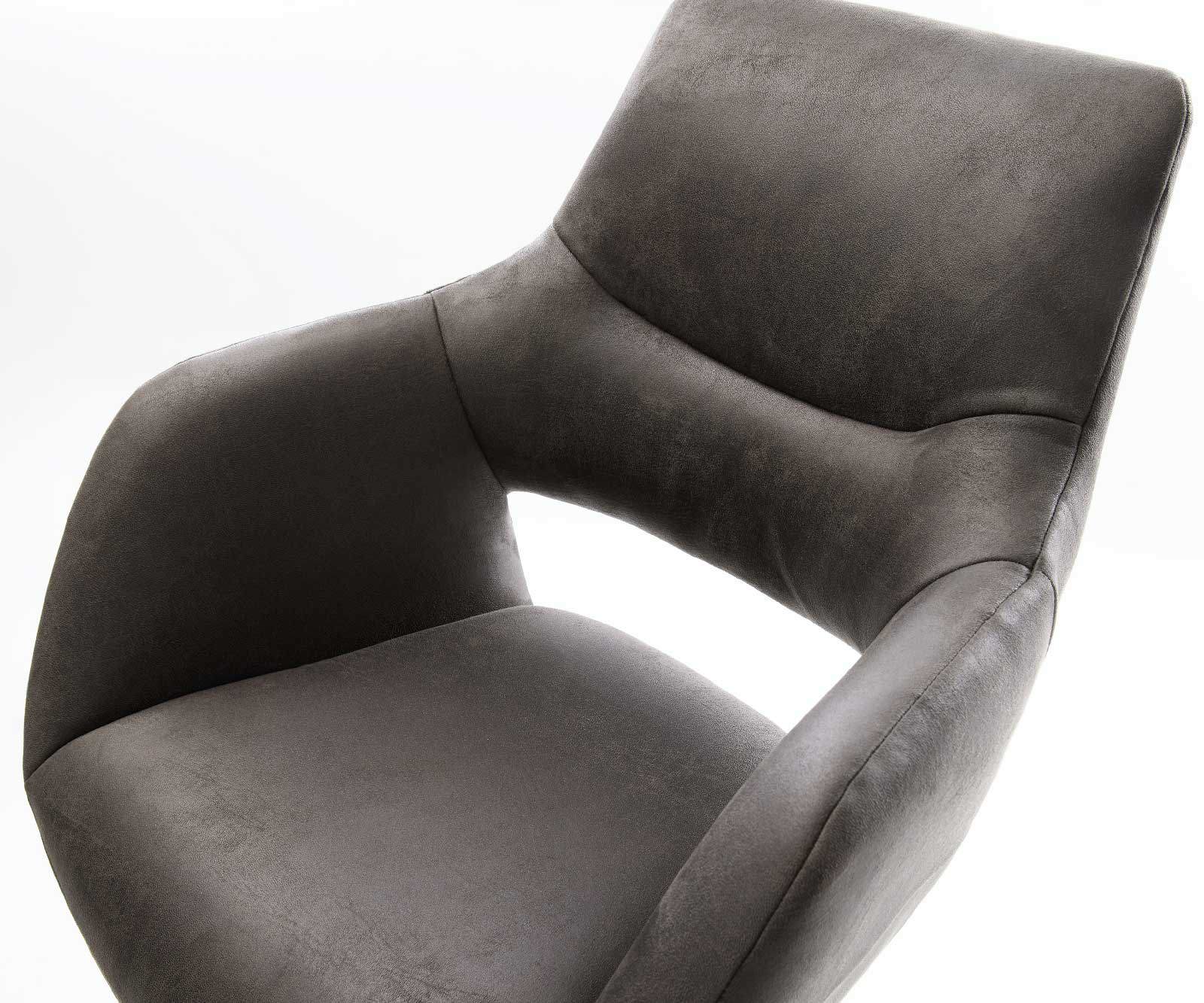 Bárszék Yago-Flex mikroszálas antracit vintage étkezőszék lapos fém fekete zsákrugós - Image 4