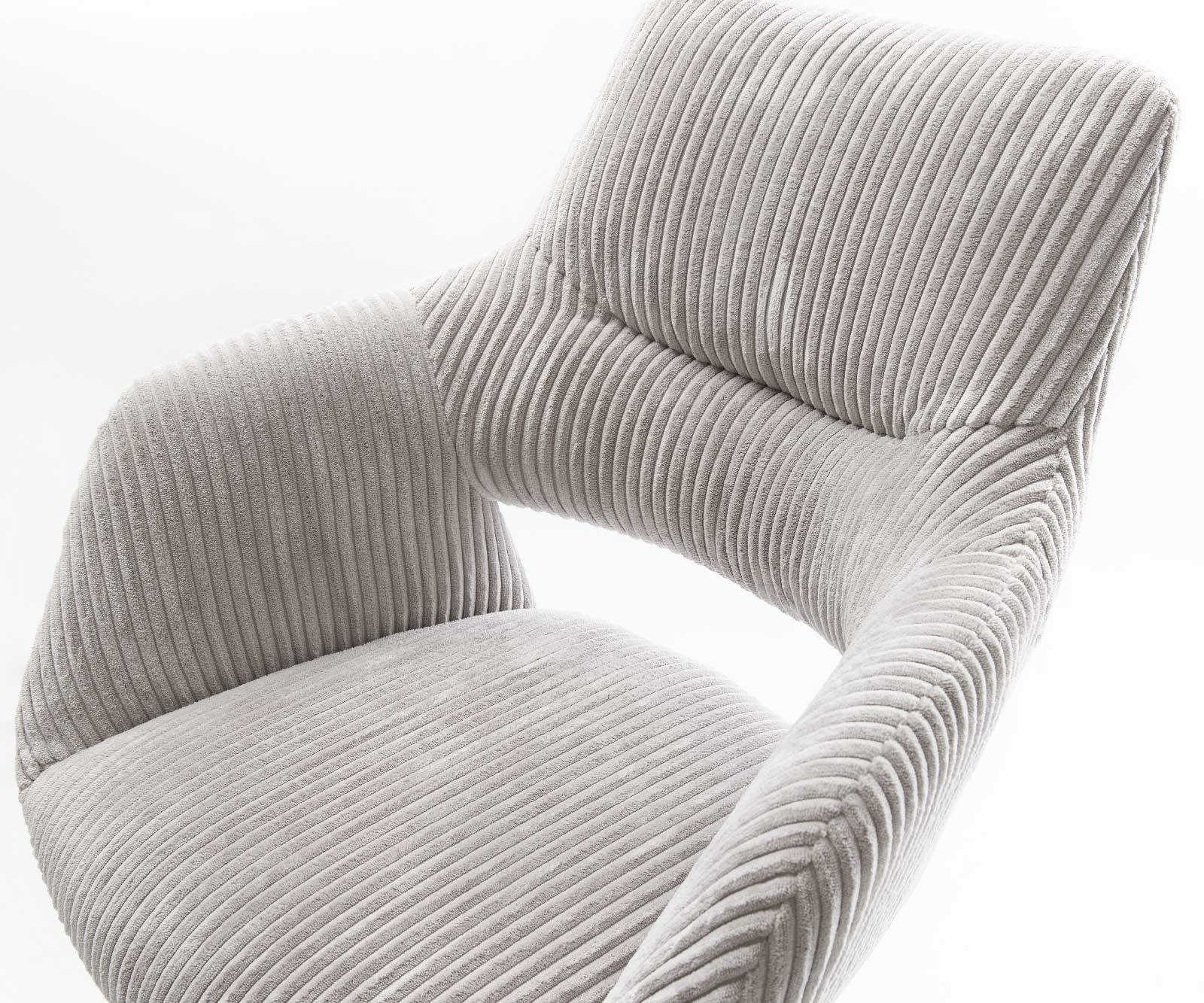 Bárszék Yago-Flex kordbársony ezüstszürke forgó láb magasságban állítható fém fekete forgatható zsákrugós - Image 4