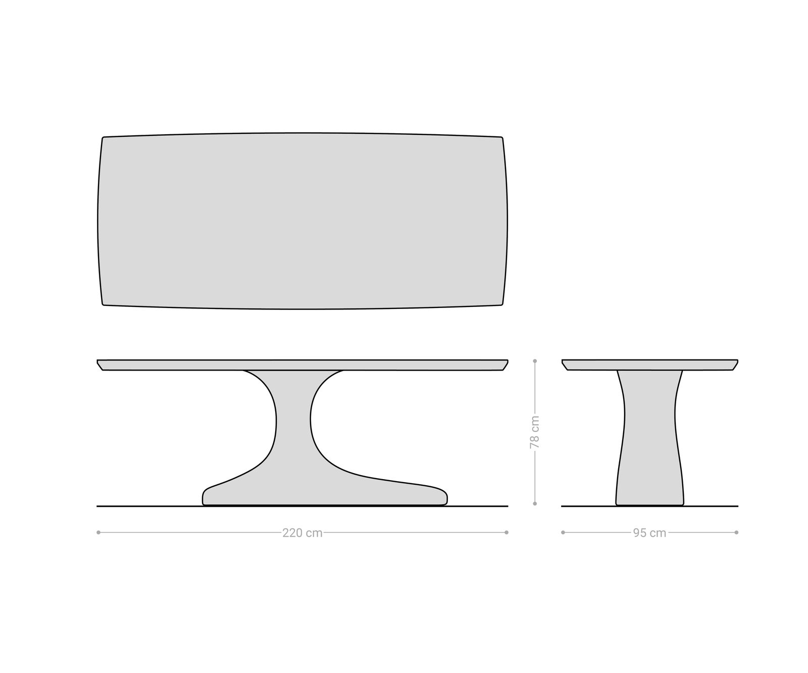 Étkezőasztal Jalta 220x95 cm masszív akác természetes - Image 7