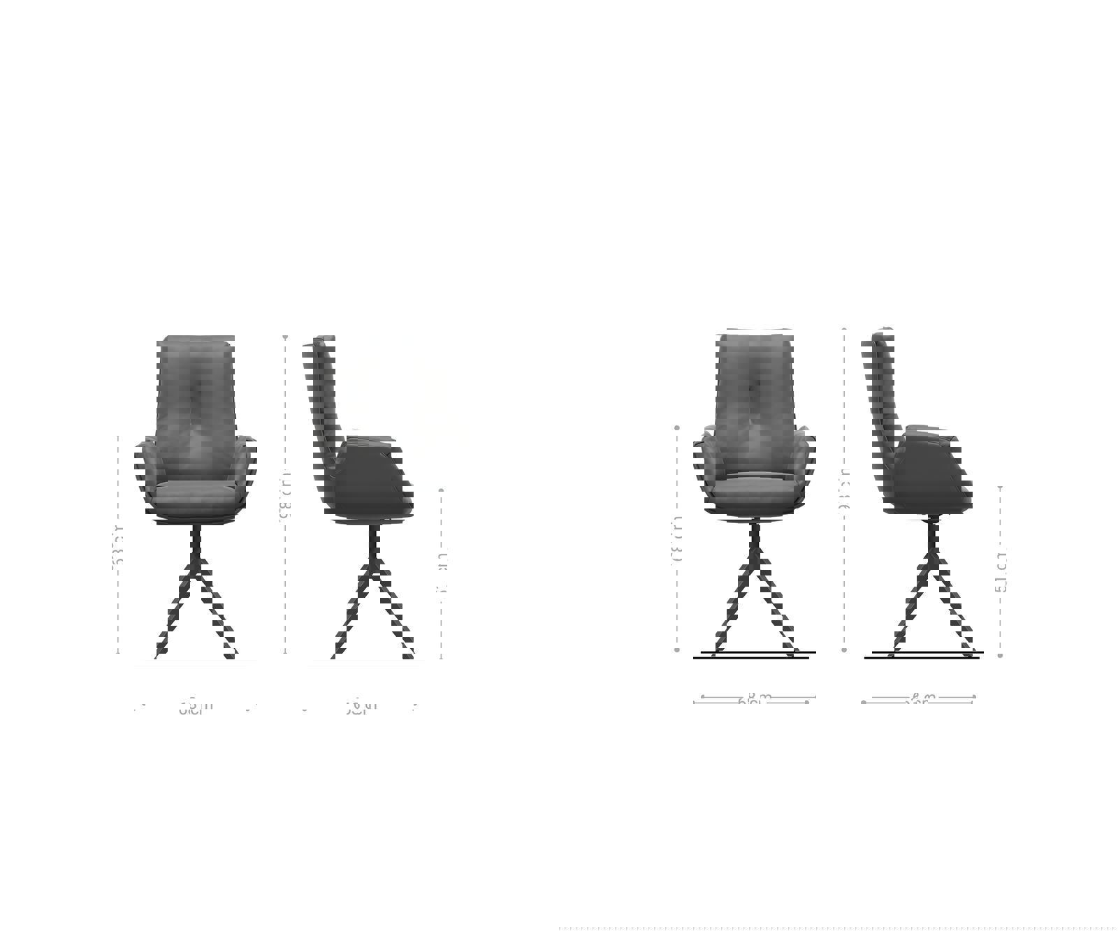 Étkezőszék Clea-Flex mikroszálas oliva kereszt láb széles titán effekt felület 360° forgatható - Image 6