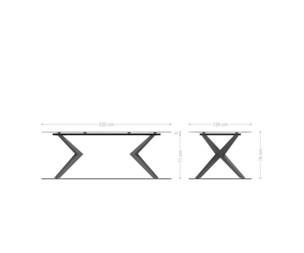 Étkezőasztal Edge ovális 220x120 kerámia iris FMG onice oro zenthara szögletes rozsdamentes acél - Image 7