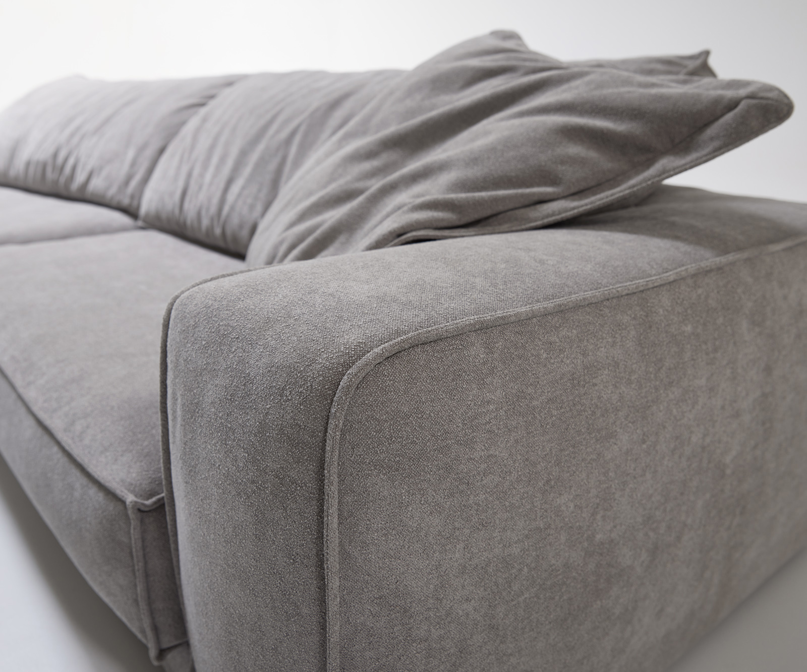 Nagy kanapé Snoosh 400x150 cm strukturált szövet puha szürke bal oldali rekamié - Image 8