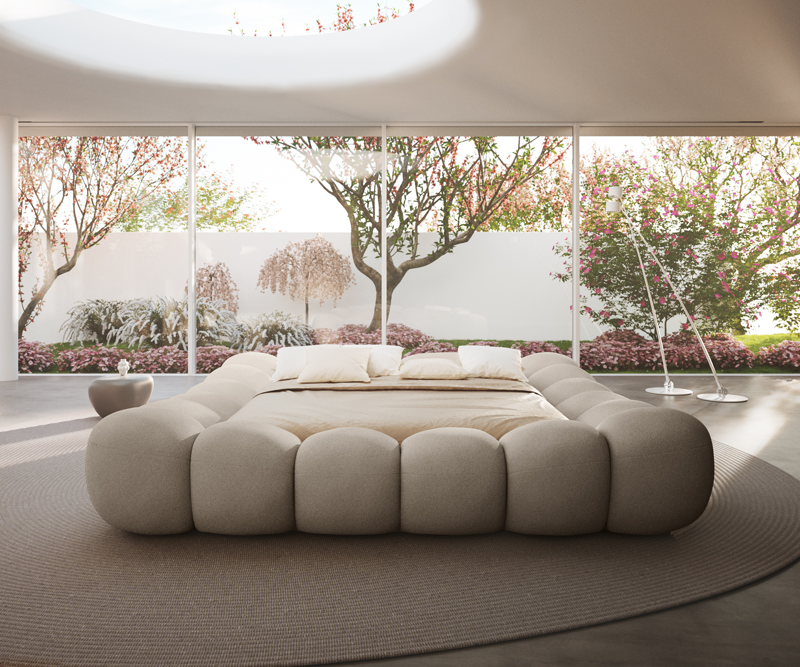 Kárpitozott ágy Perlla 180x200 cm bouclé taupe - Image 9